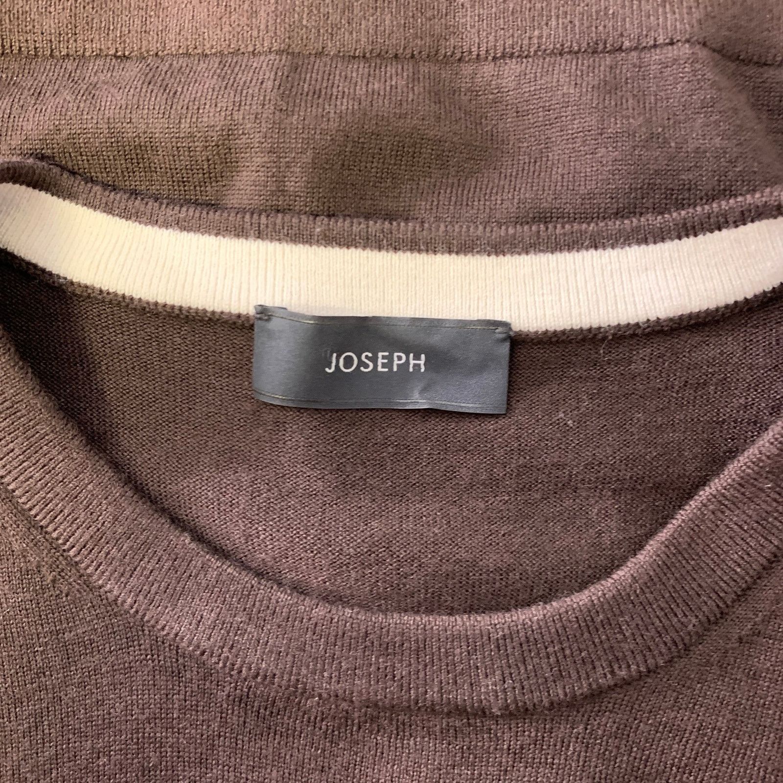 Joseph JOSEPH Size L Brown Solid Wool Blend Crew-Neck Pullover Size US L / EU 52-54 / 3 - 5 Thumbnail