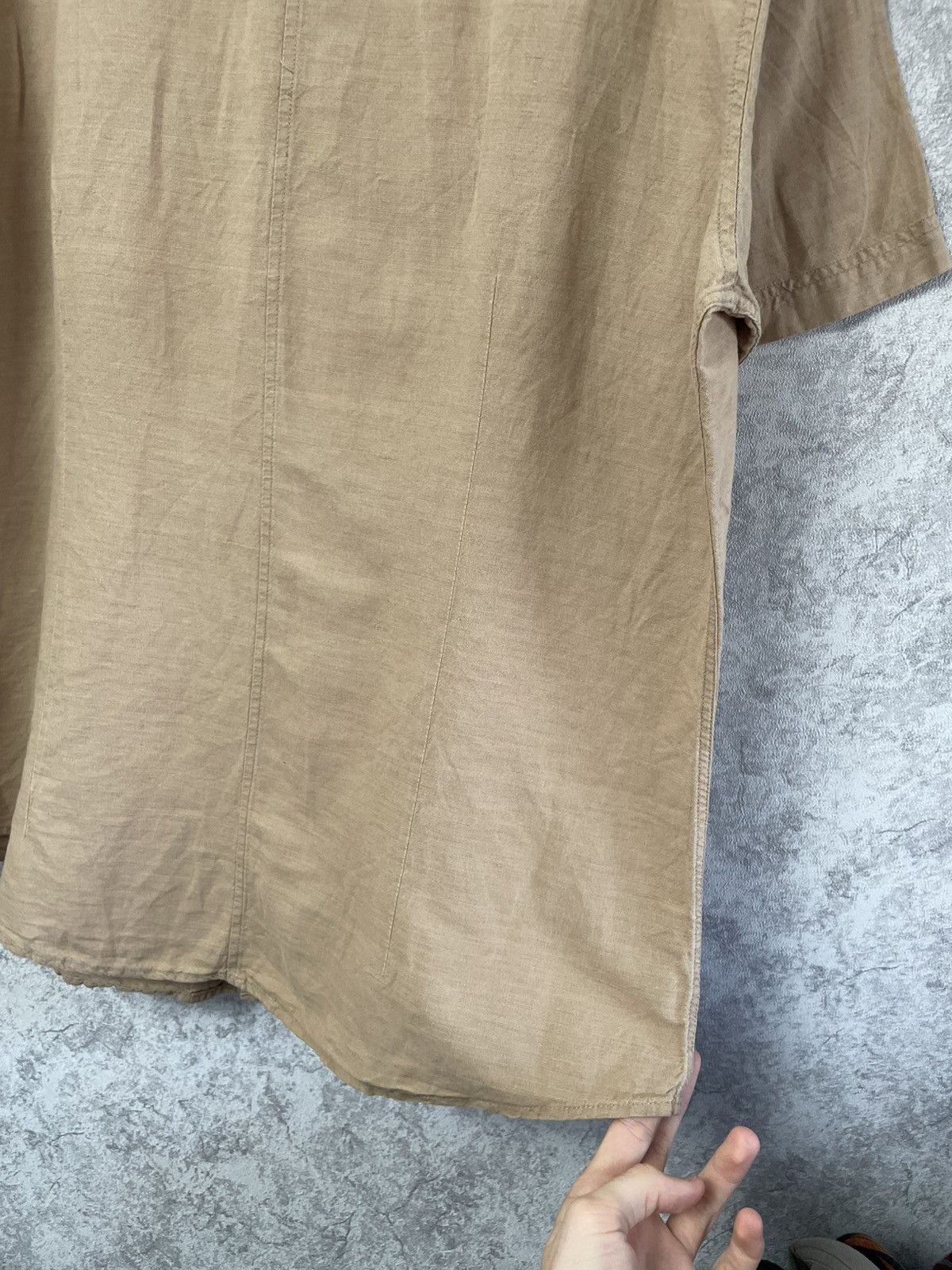 Balmain Balmain Linen/Cotton Brown Short Sleeve Shirt Button Up Size US XL / EU 56 / 4 - 17 Thumbnail