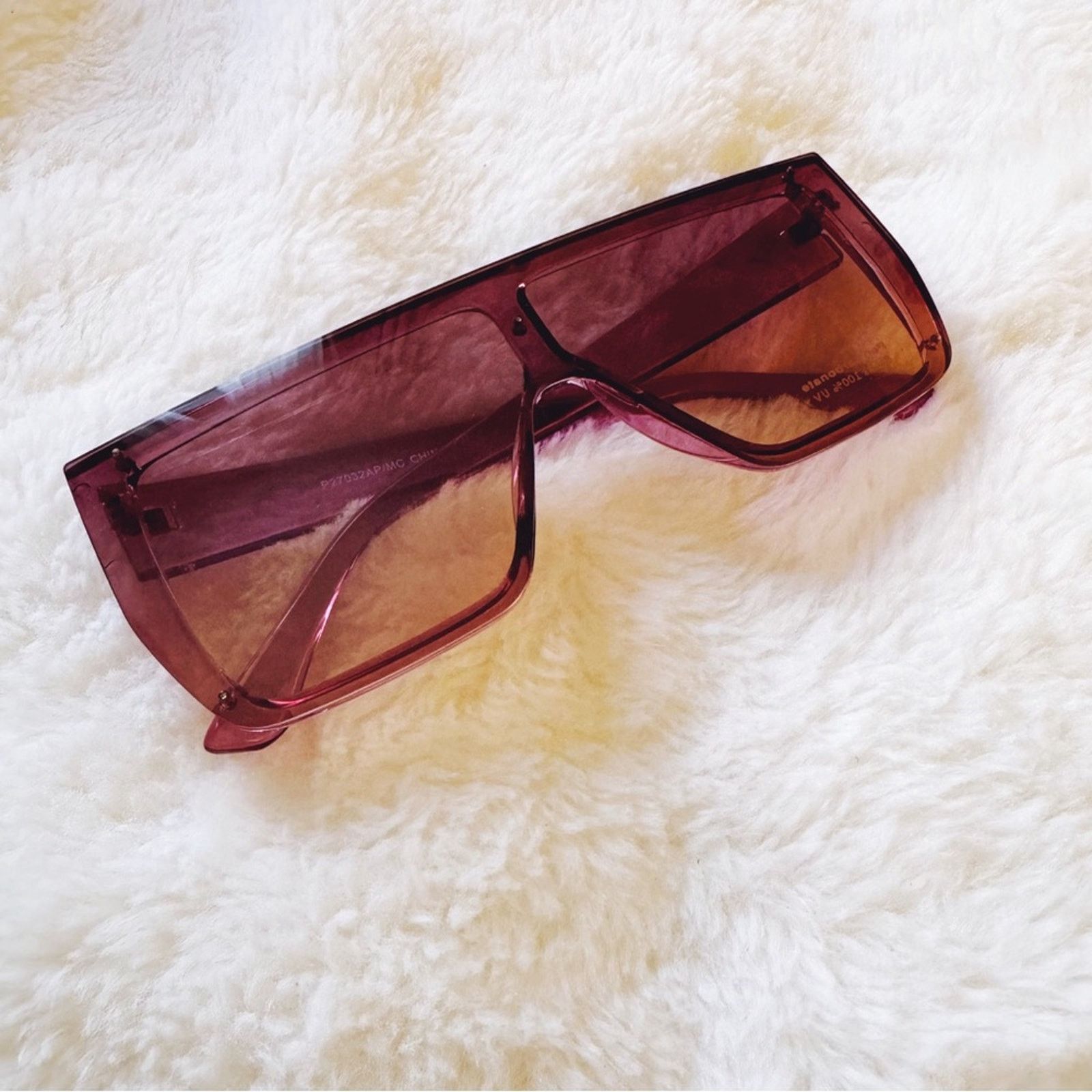 Other Greta Dark Purple Oversized Statement Sunglasses Size ONE SIZE - 5 Thumbnail