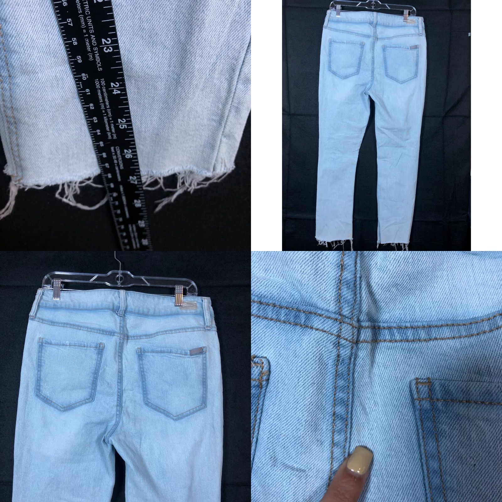 Vintage Seven7 Womens Jeans Blue Denim Distressed Weekend Slim Fit Raw Hems Stretch 8 Size 30" / US 8 / IT 44 - 8 Thumbnail