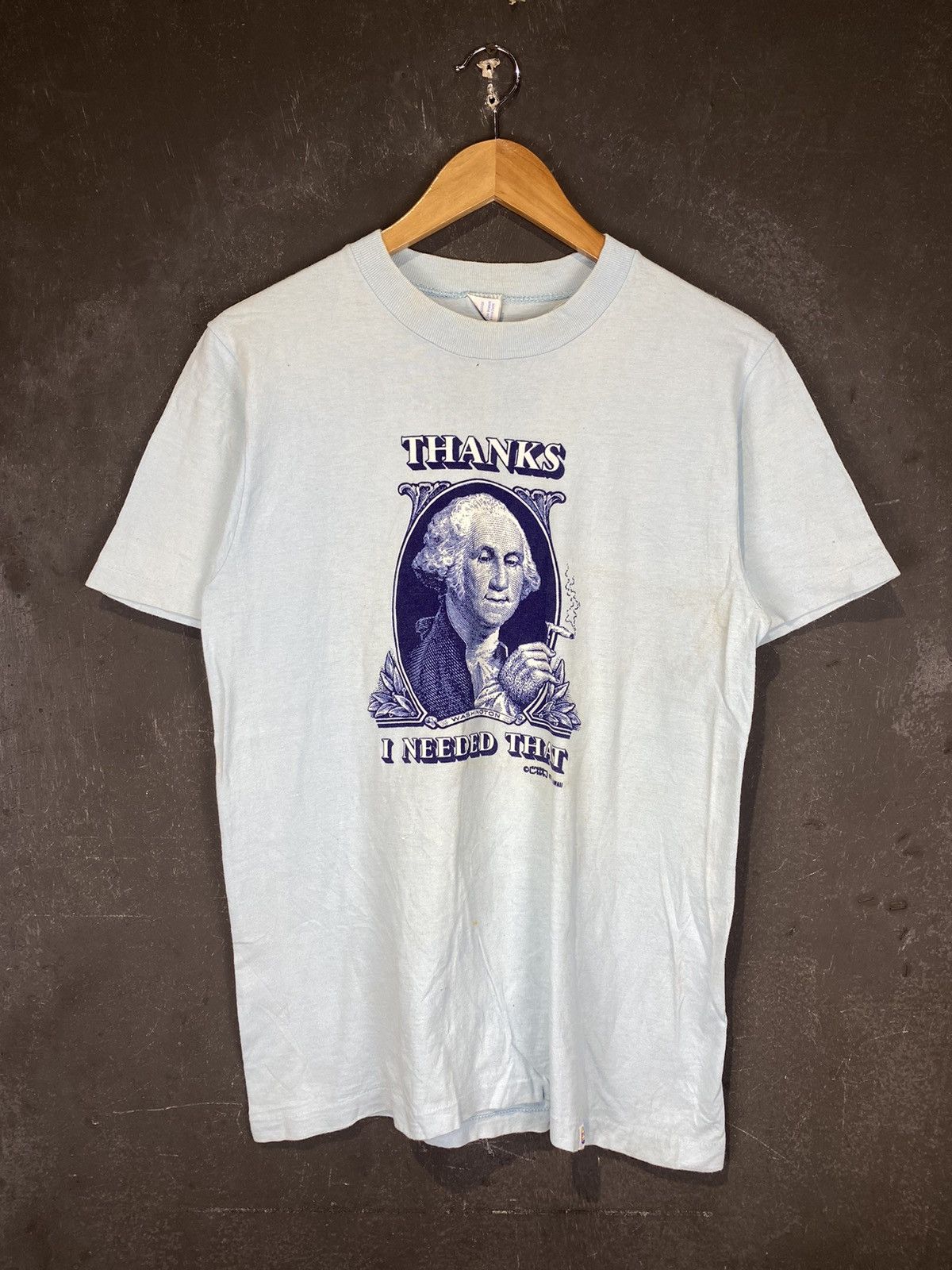 Vintage Rare 70s George Washigton Weed Parody Tee Size US M / EU 48-50 / 2 - 2 Thumbnail