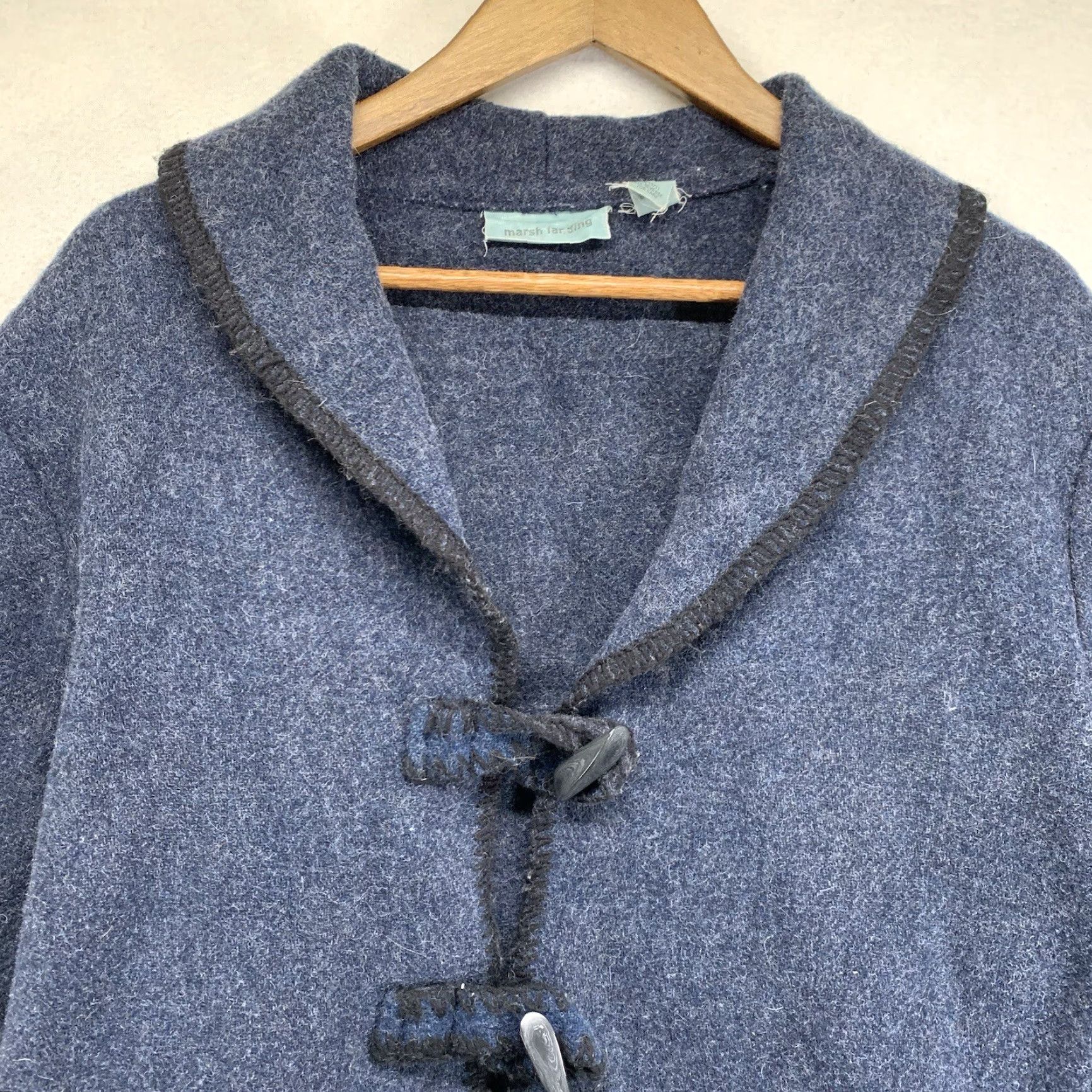 Vintage VINTAGE Marsh Landing Women’s Wool Jacket Coat Short Heavyweight Long Sleeve Blue Solid Fall Winter Casual Bohemian Size M / US 6-8 / IT 42-44 - 4 Thumbnail