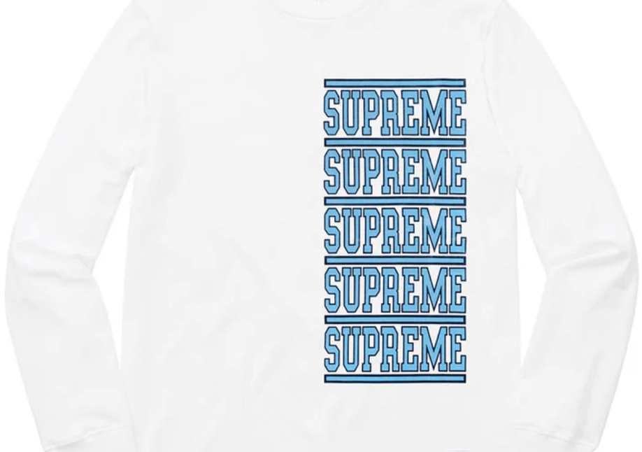 Supreme -SUPREME White Long Sleeve Light Blue Stacked Logo Medium Size US M / EU 48-50 / 2 - 1 Thumbnail