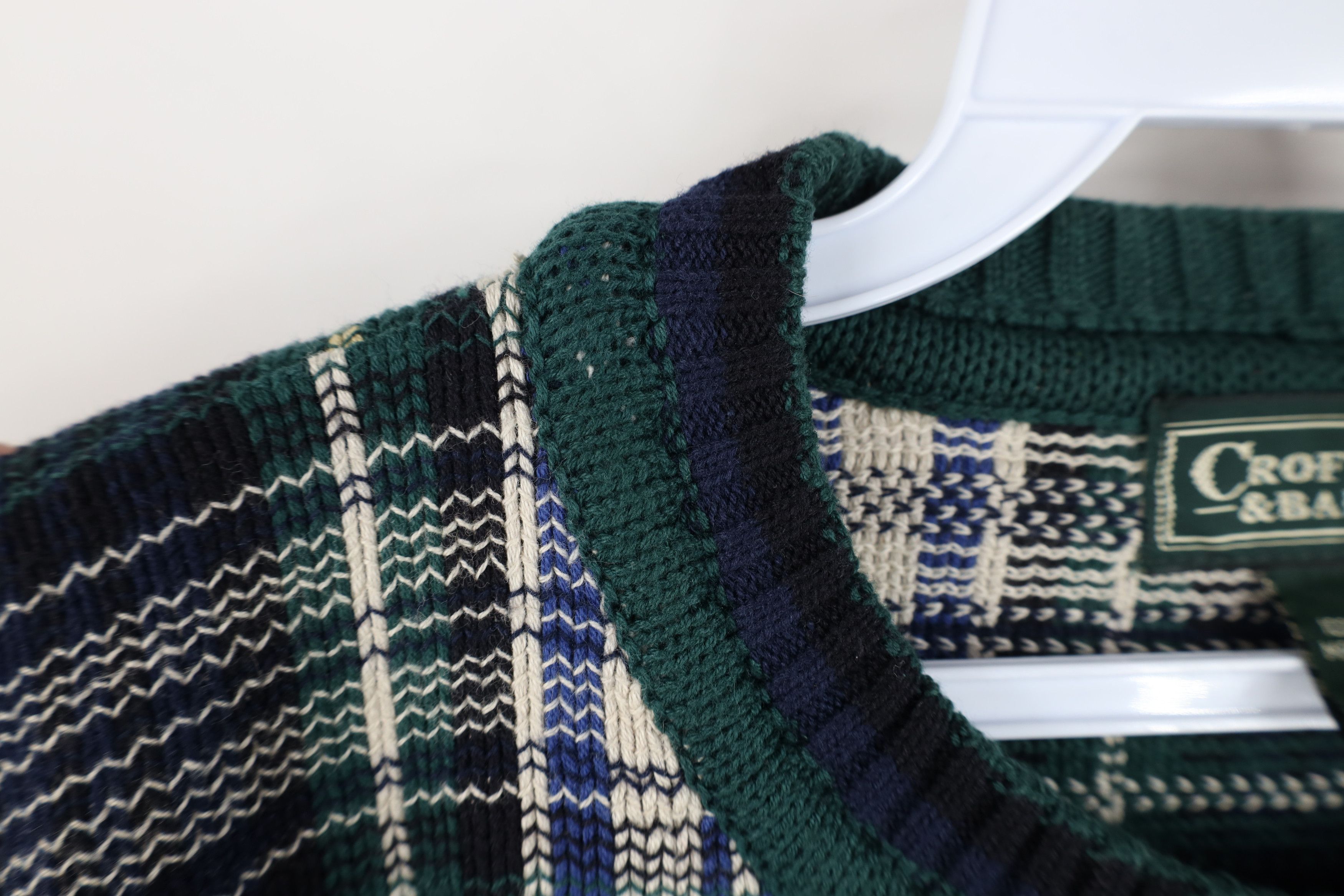 Vintage Vintage 90s Streetwear Cotton Knit Crewneck Sweater Plaid Size US M / EU 48-50 / 2 - 8 Thumbnail