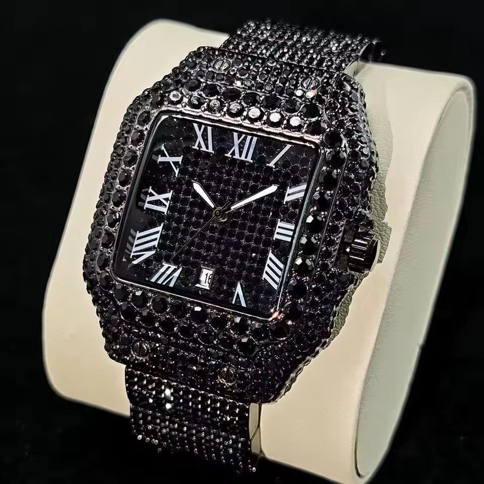 Jewelry Fully Iced Diamond Pave Watch - Custom Size ONE SIZE - 1 Thumbnail