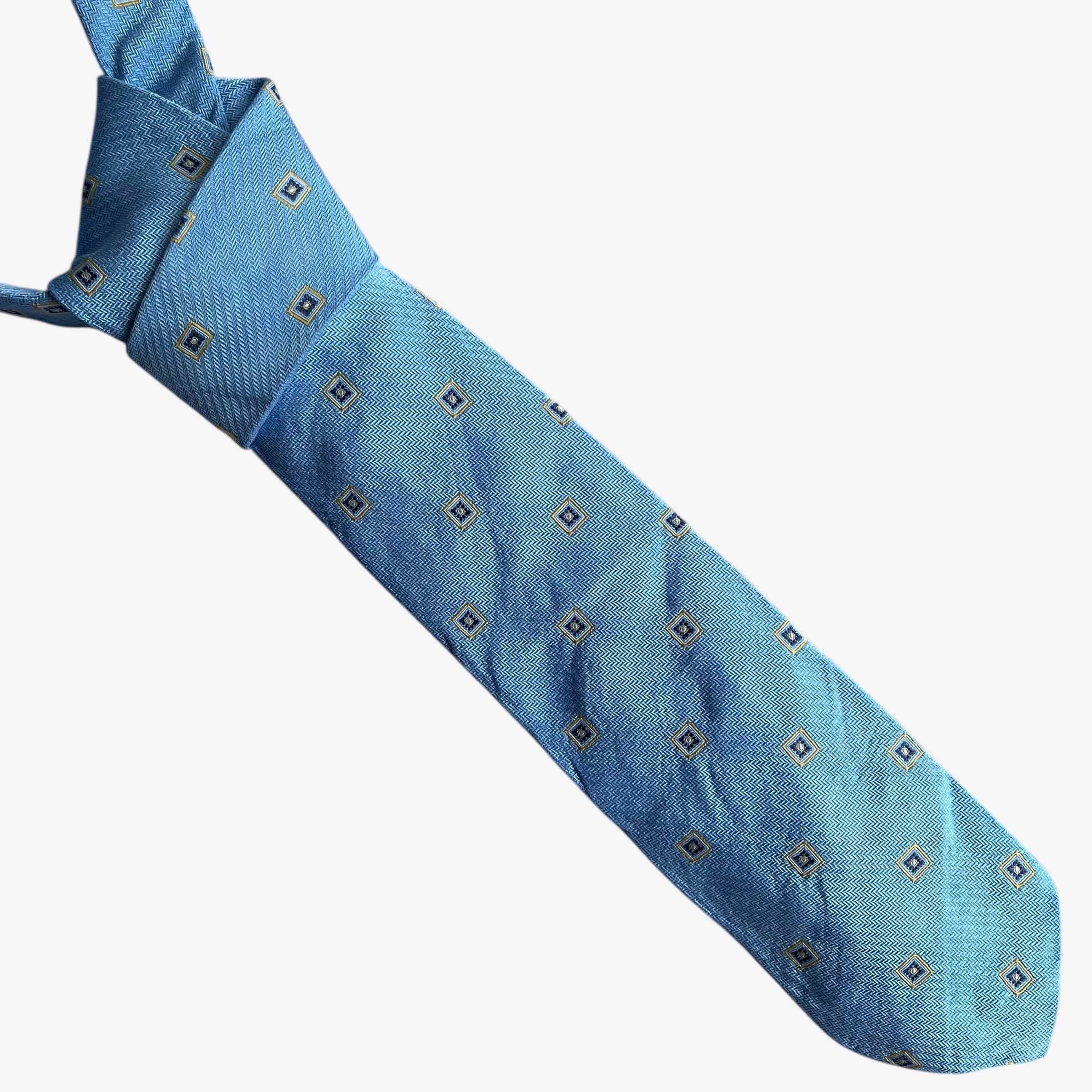 Brooks Brothers Vintage 90s Brooks Brothers Geometric Print Blue Silk Tie Size ONE SIZE - 1 Thumbnail