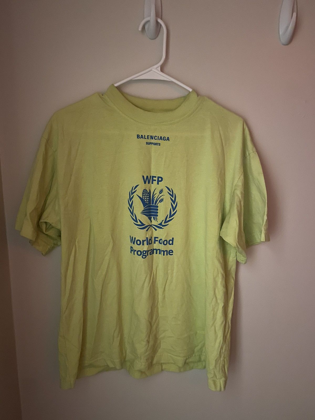 image of Balenciaga World Food Programme Shirt in Yellow, Men's (Size 2XS)