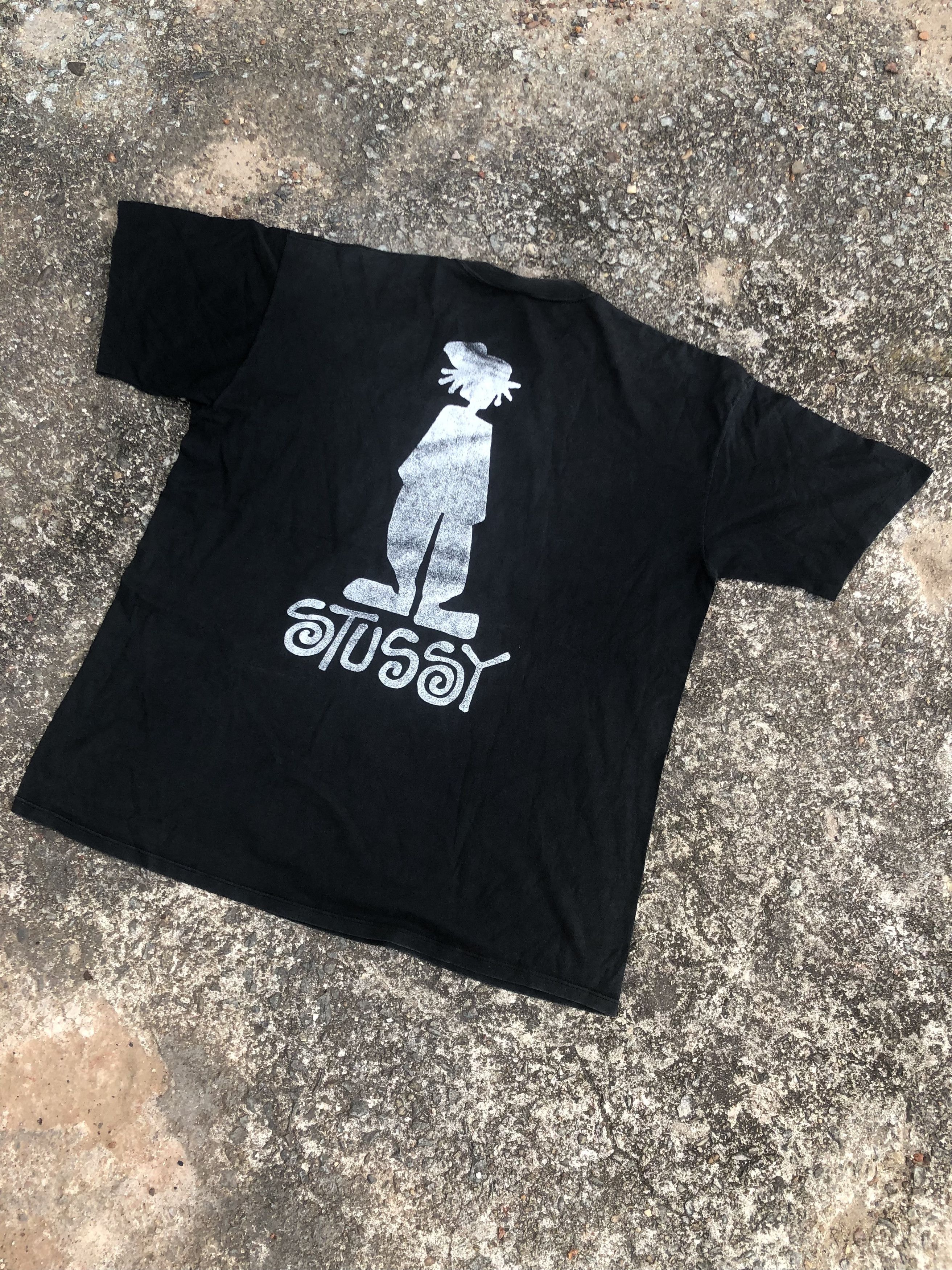 Vintage 🔥Vintage OG 90s STUSSY 'Stickman' Streetwear Skate T-Shirt Size US XXL / EU 58 / 5 - 1 Thumbnail