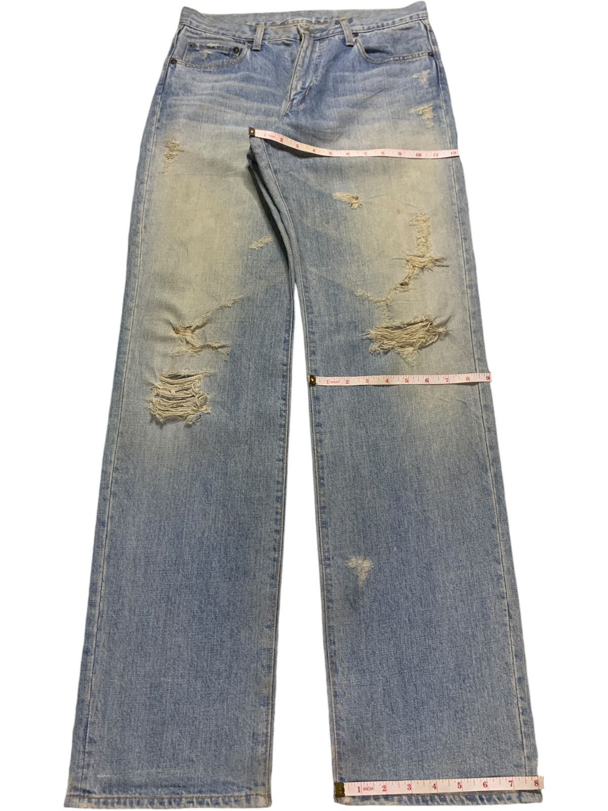 Japanese Brand × Kapital Vintage Japanese Blue Way Rusty Mud Wash Distress Loose Jean Size US 32 / EU 48 - 14 Thumbnail
