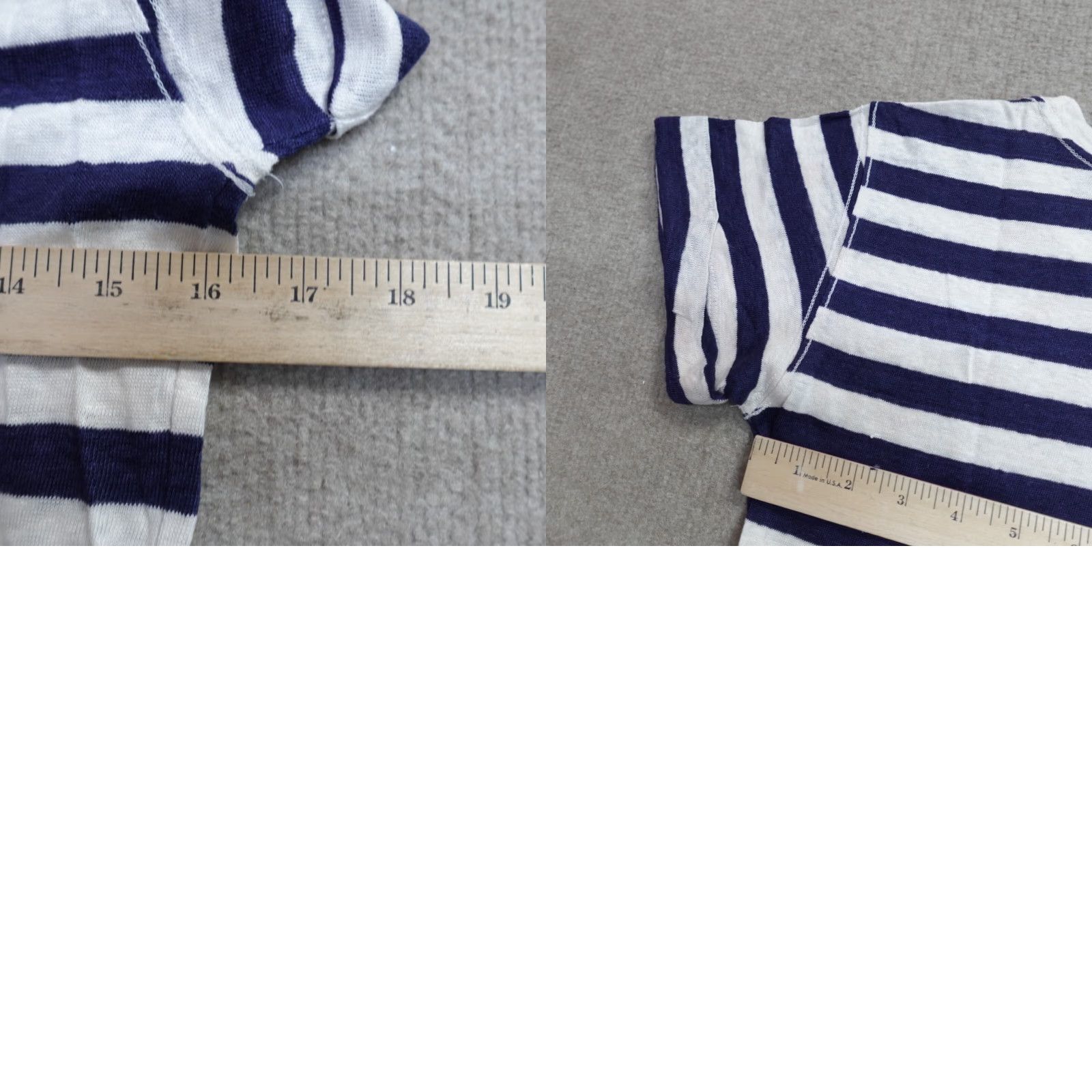 Theory Theory Womens Shirt Small White Blue Breton Stripe Crewneck 100% Linen Size S / US 4 / IT 40 - 8 Thumbnail