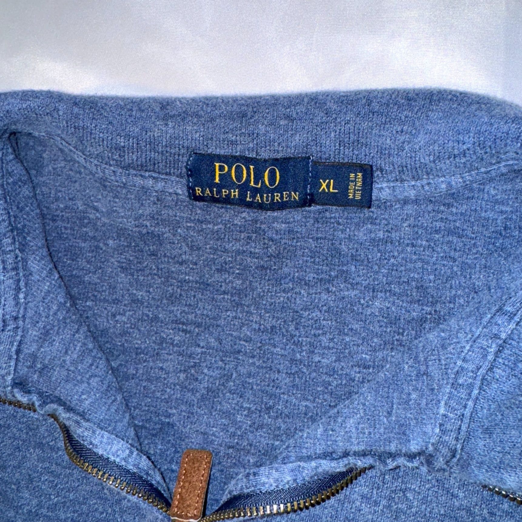 Polo Ralph Lauren Polo Ralph Lauren bLUE Ribbed 1/4 Zip Knit Sweater Mens XL Orange Pony Size US XL / EU 56 / 4 - 2 Thumbnail