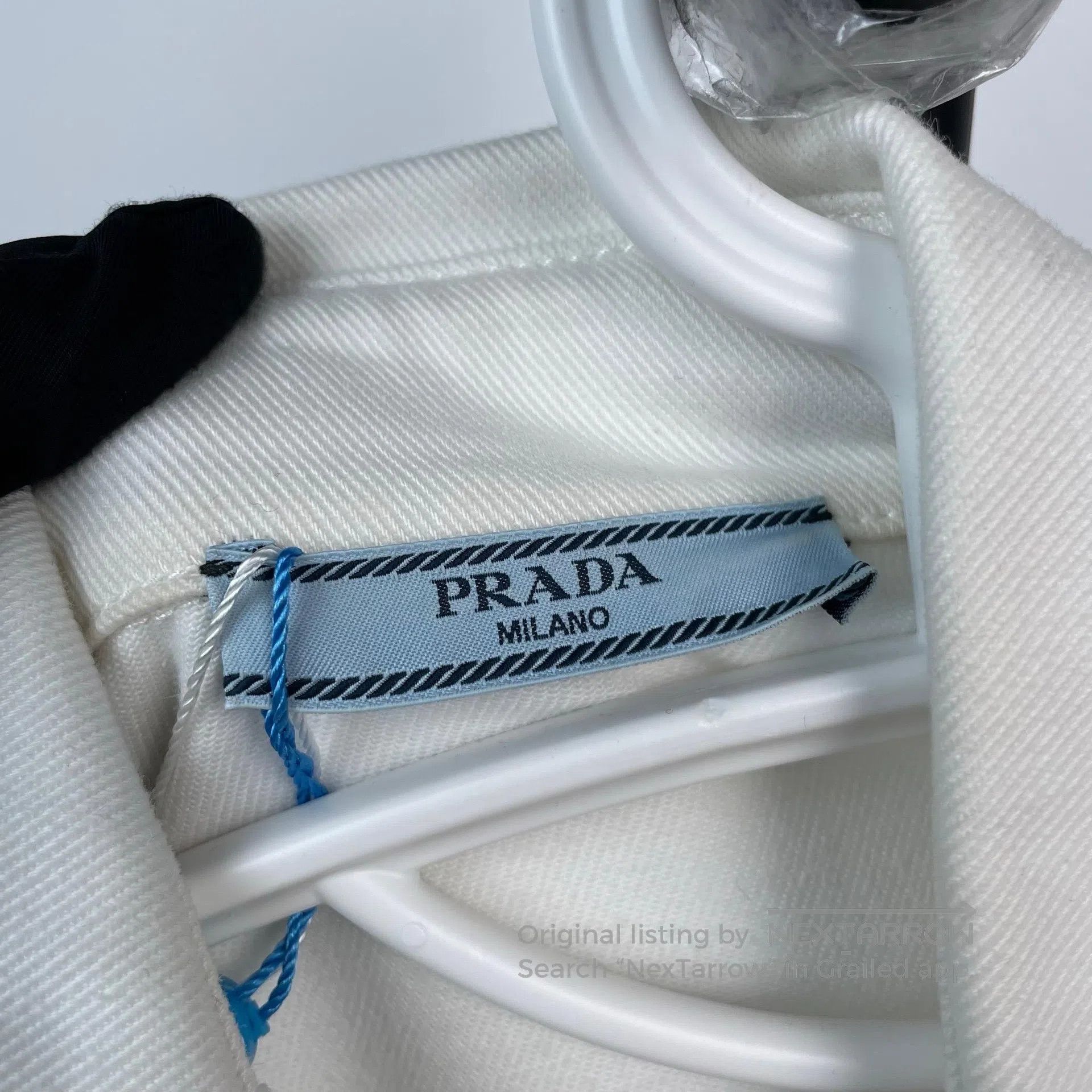 Prada Prada White Metal Triangle Logo Long Sleeve Shirt Jacket| Size XS / US 0-2 / IT 36-38 - 5 Thumbnail