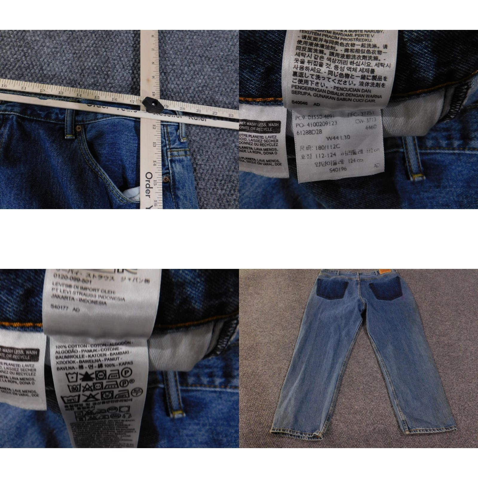 Levi's Levi's 550 Jeans Mens 44x30 Blue Medium Wash Relaxed Fit Tapered Leg Zip Fly Size US 30 / EU 46 - 8 Thumbnail