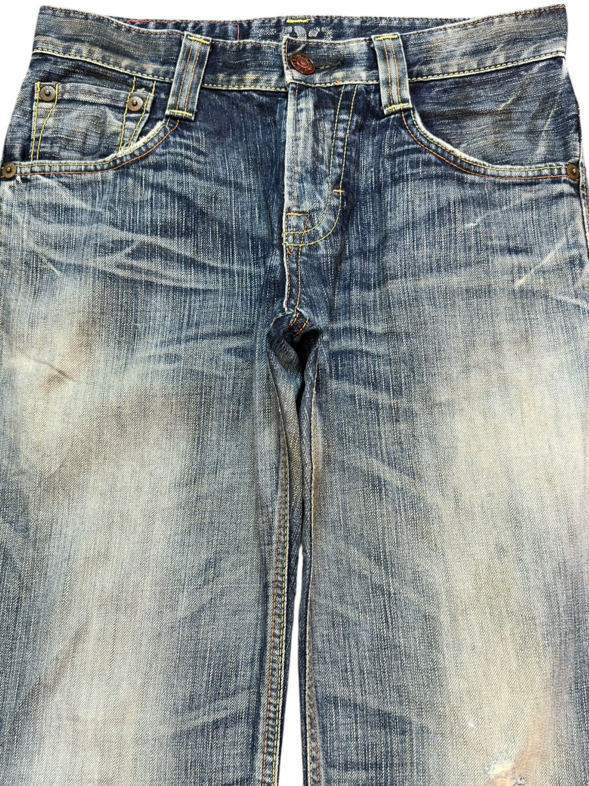Edwin Vintage Edwin 503 Blue Trip Mudwash Grunge Distressed Denim Size US 30 / EU 46 - 2 Thumbnail