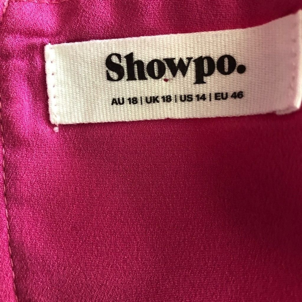 Vintage Y2K V-Front Crop Top Back Zipper Stretch Fabric Hot Pink 14 Size XL / US 12-14 / IT 48-50 - 8 Thumbnail