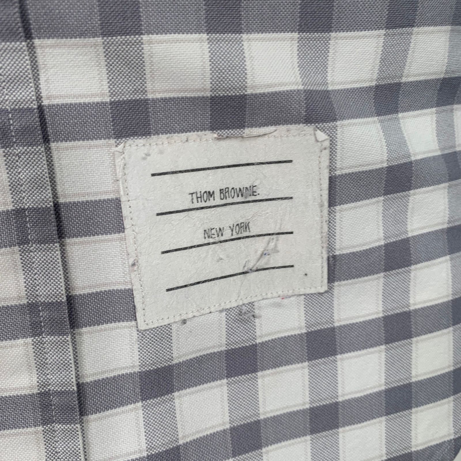 Thom Browne Size S Grey White Oxford Checkered Cotton Long Sleeve Shirt Size US S / EU 44-46 / 1 - 2 Thumbnail
