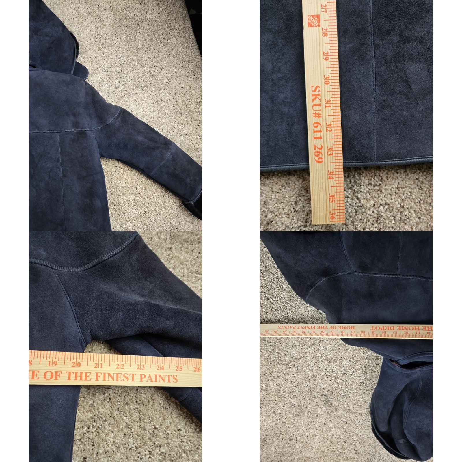 Vintage VINTAGE Paolo Framinco Shearling Car Coat XS Mens Blue Suede Hooded Heavyweight Coat Long Overcoat Wool Lining 90s Mens Size US XS / EU 42 / 0 - 10 Thumbnail