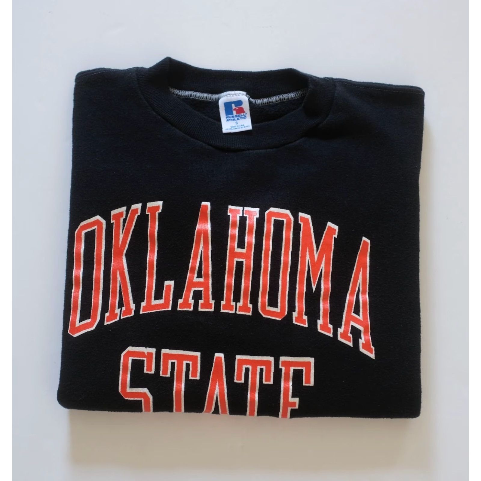Russell Athletic VINTAGE RUSSELL ATHLETIC Sweatshirt Crewneck Men M Black USA MADE 90s 80s Football Active Logo Pullover Size US M / EU 48-50 / 2 - 5 Thumbnail