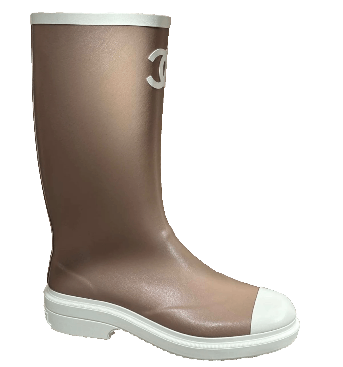 Chanel Chanel 26C White CC Logo High Pull On Rubber Rain Boots 36 Size US 6 / IT 36 - 3 Thumbnail
