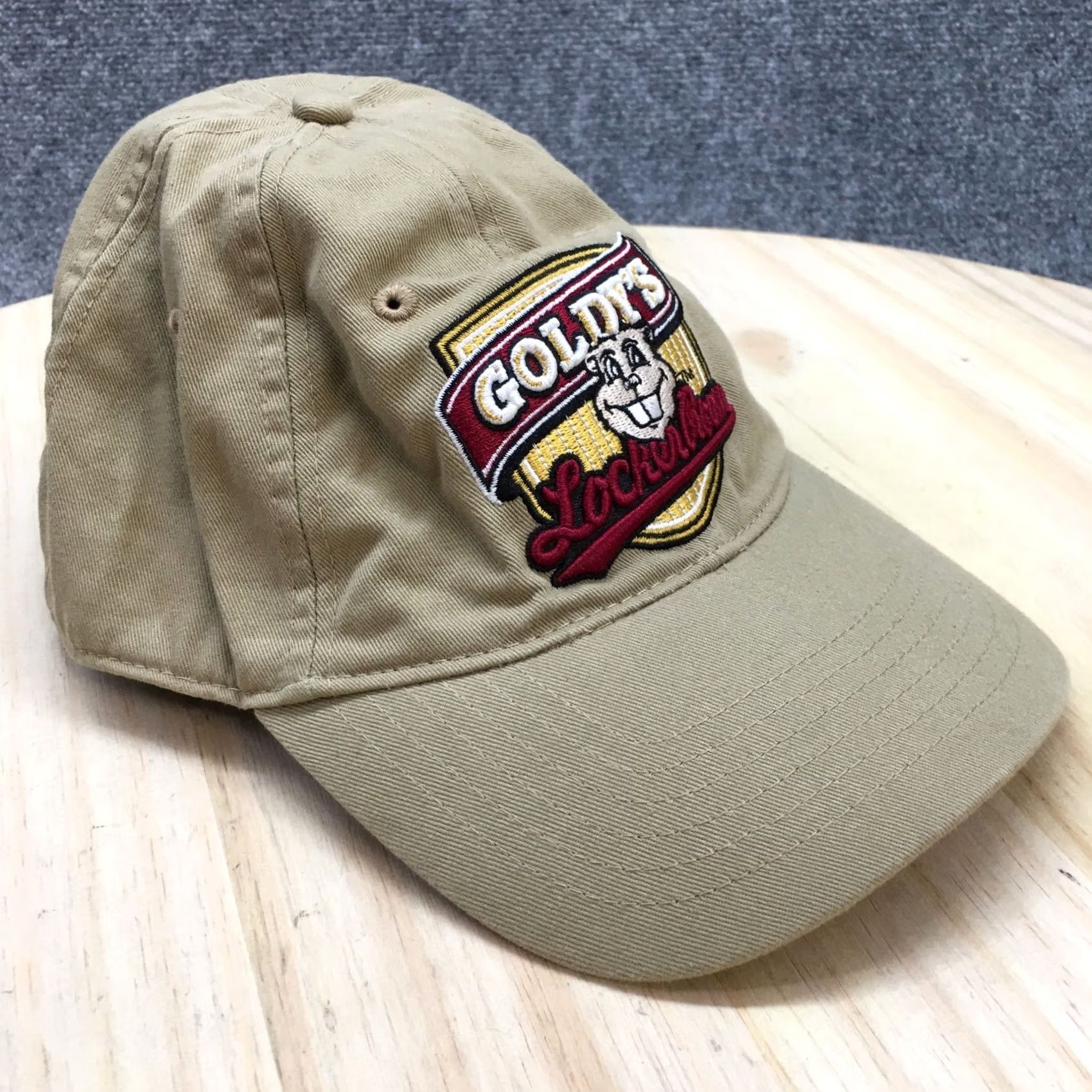 Vintage Goldy’s Locker Room Baseball Cap Hat Mens One Size Beige Curve Brim Cotton Signature Canvas Adjustable Mens Cap Size ONE SIZE - 2 Thumbnail