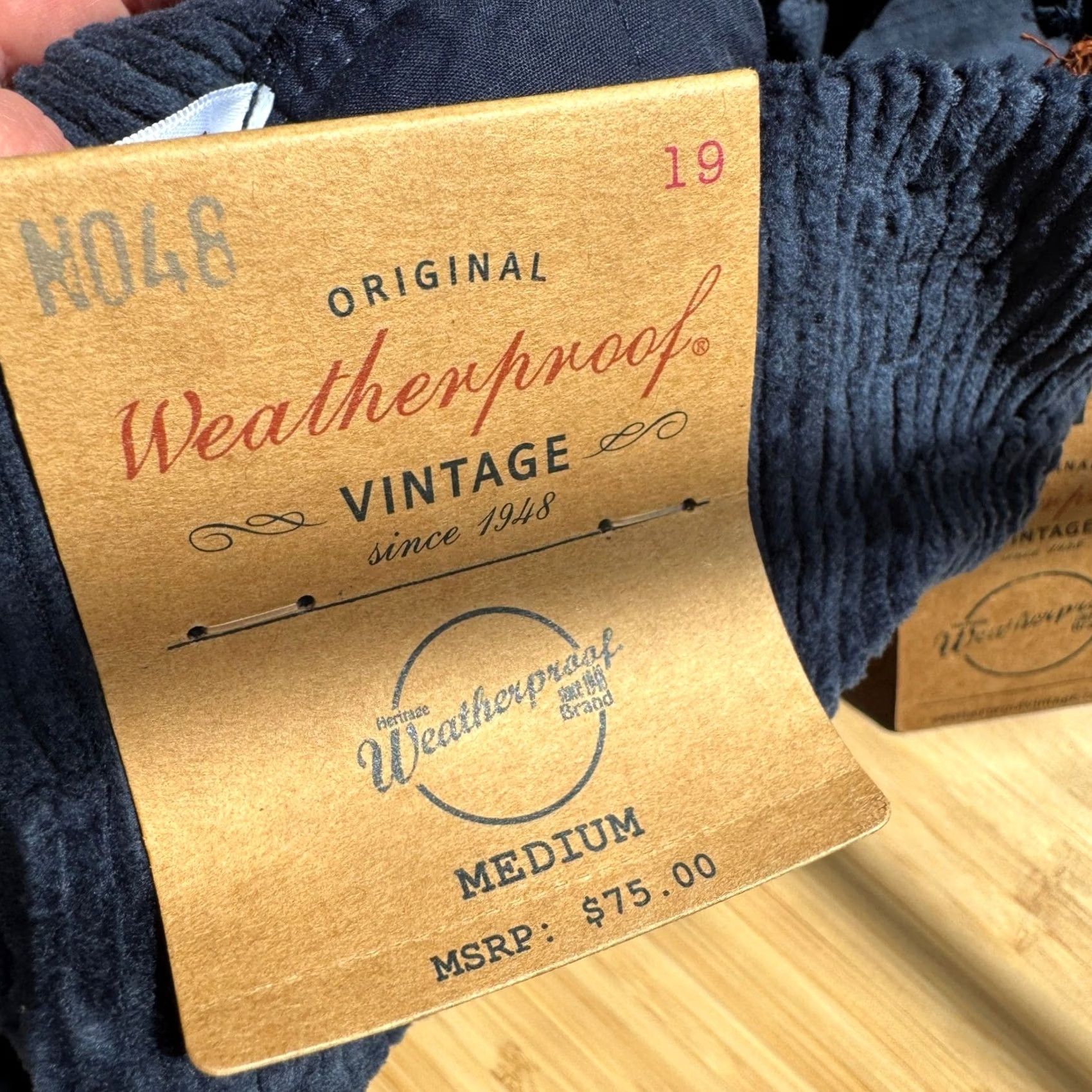 Weatherproof Weatherproof Vintage Pants Navy Blue Corduroy Drawstring Slim Straight Men M Wide? Size US 31 - 5 Thumbnail