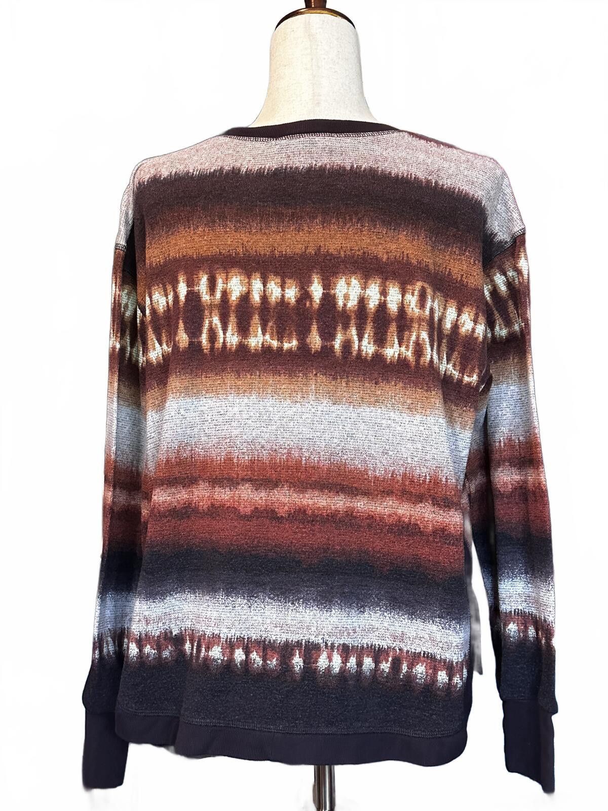 Other Les Serein Brown and Gray Tie-Dye Pattern Sweater Size XL / US 12-14 / IT 48-50 - 2 Thumbnail