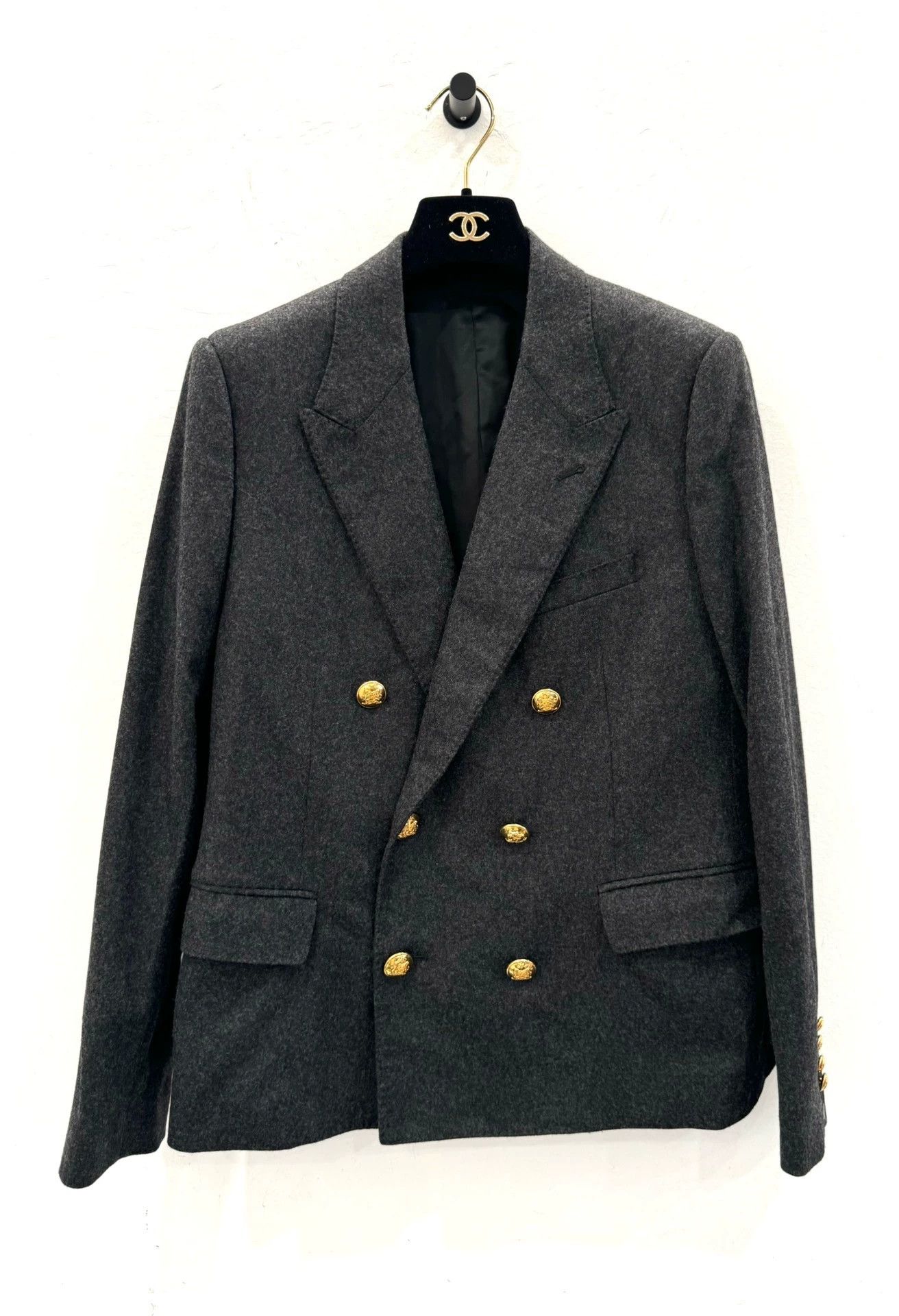 Celine Celine grey double-breasted wool women's blazer, Size XL / US 12-14 / IT 48-50 - 1 Thumbnail