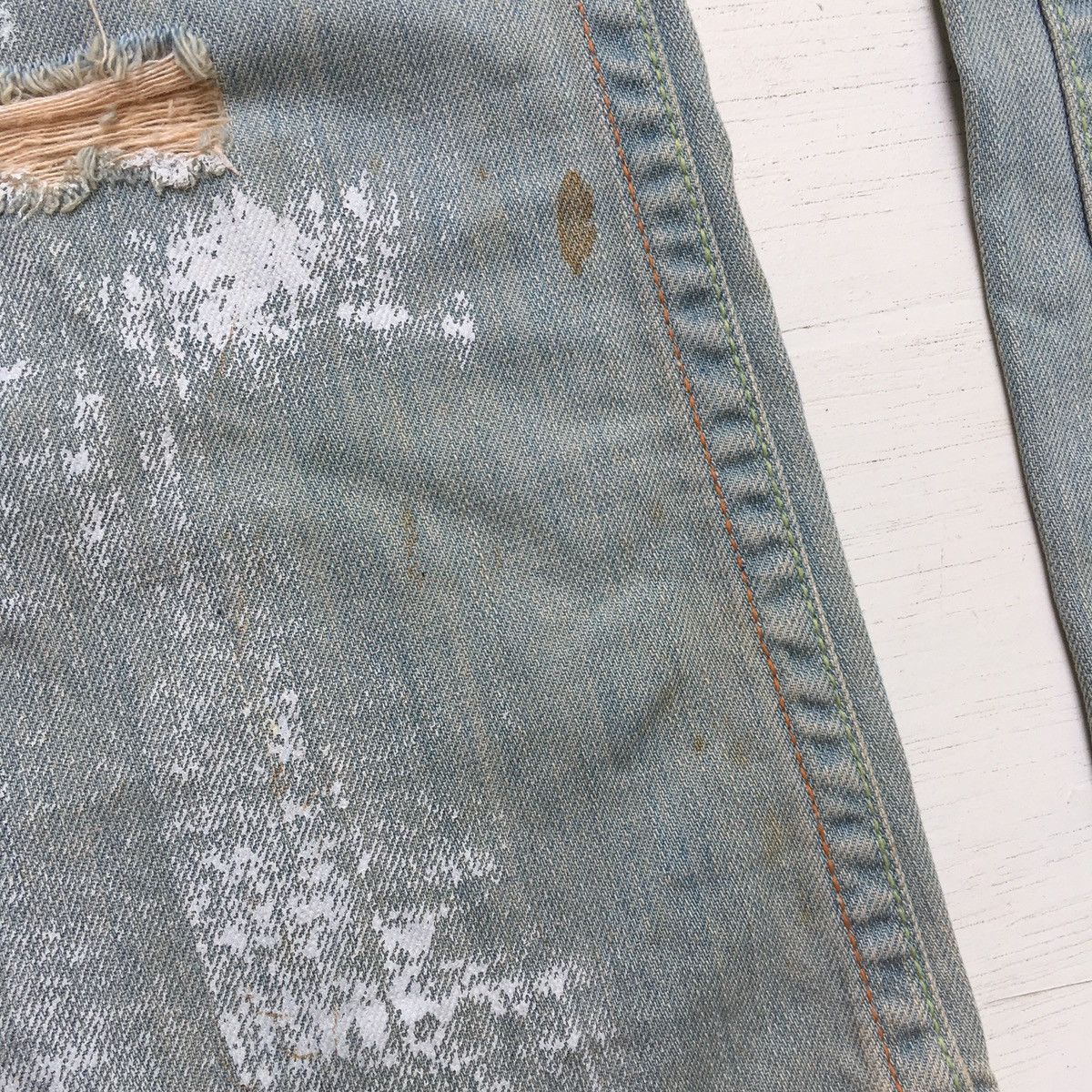 Japanese Brand Trashed Flared Denim Low Rise Paint Splash Size US 32 / EU 48 - 12 Thumbnail