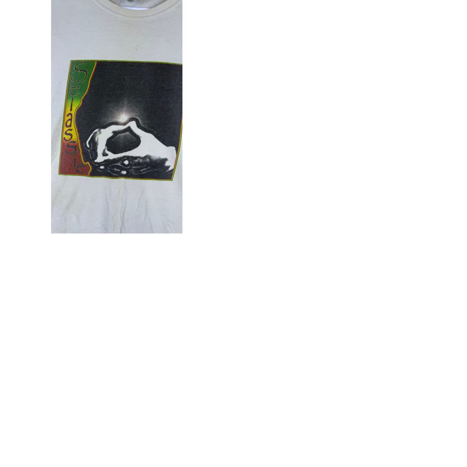 Hanes VINTAGE Hanes Mens XL White Fair Selassie Graphic Heavyweight Cotton T-Shirt 90s Reggae Size US XL / EU 56 / 4 - 9 Thumbnail