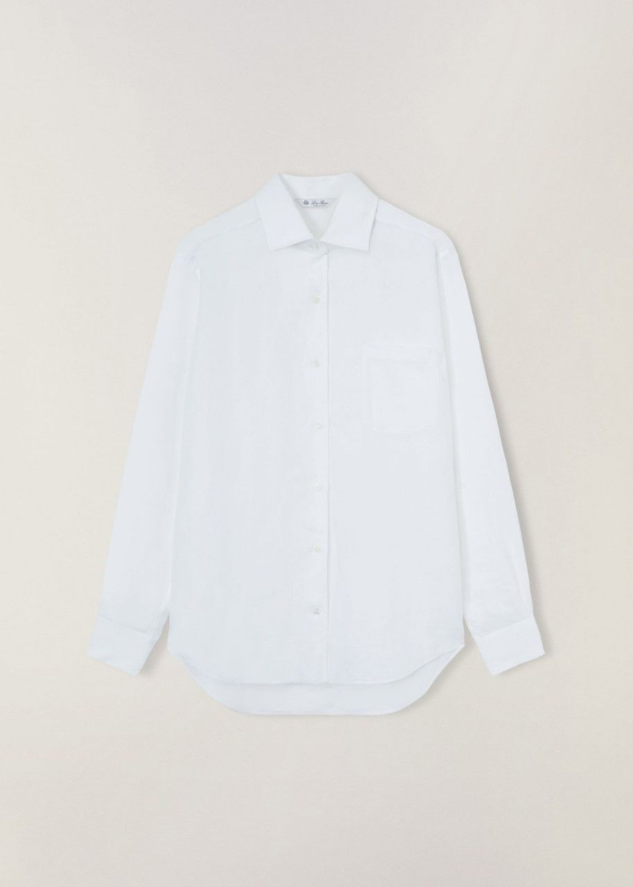 Loro Piana o1srvl11e0524 Shirt in White Size L / US 10 / IT 46 - 1 Thumbnail