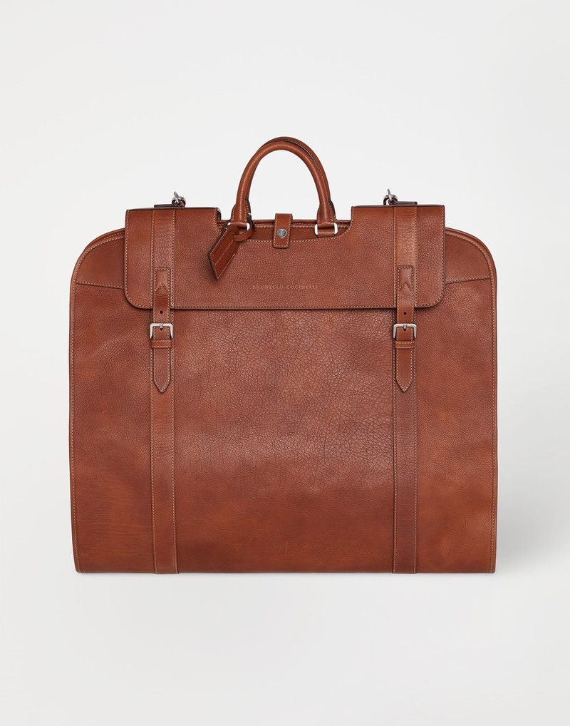 Brunello Cucinelli o1la1rc1a0326 Size: OS / Grained Calfskin Suit Carrier Brown Size ONE SIZE - 1 Thumbnail