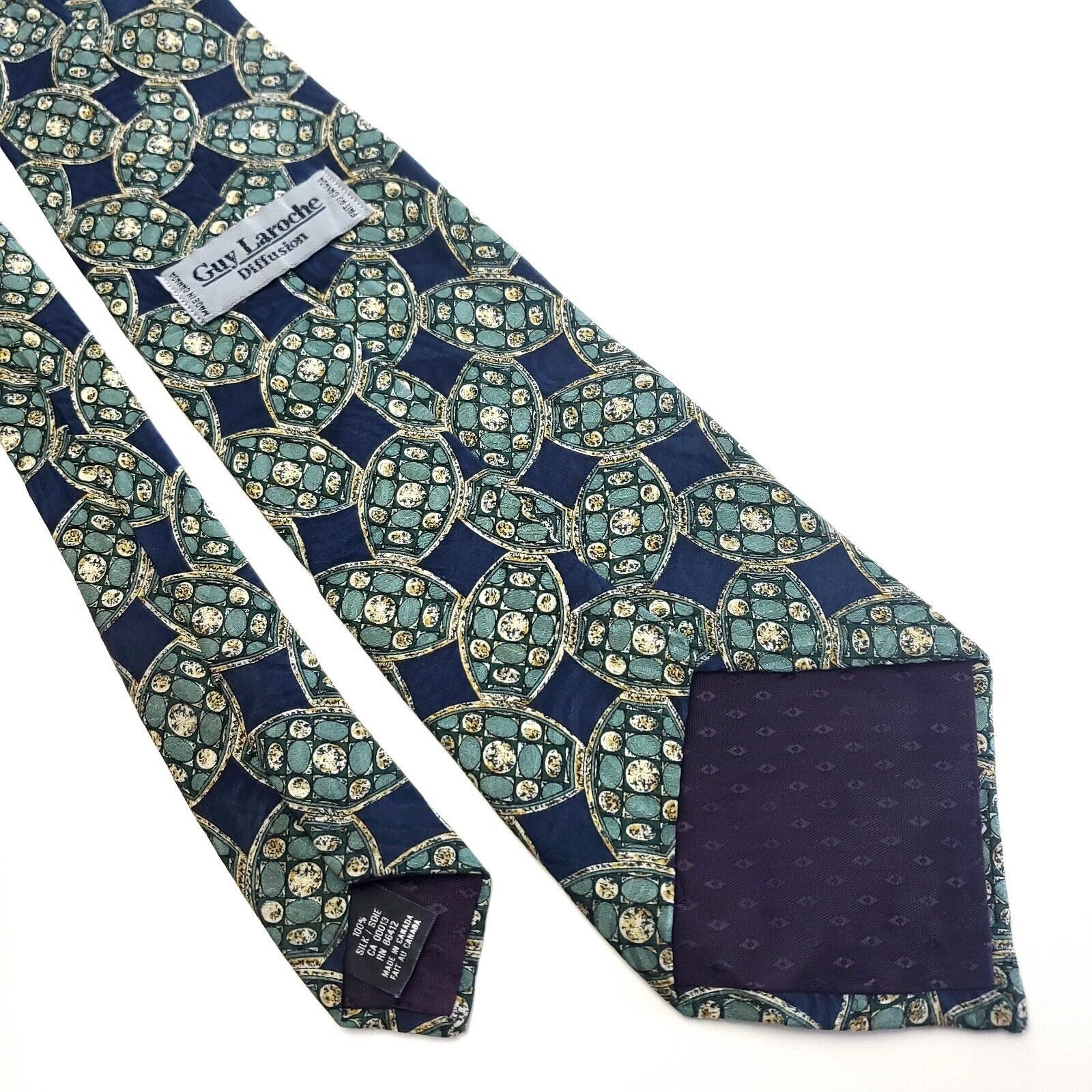 Guy Laroche Guy Laroche Green Blue Abstract Geometric Print Short Wide S Size ONE SIZE - 5 Thumbnail