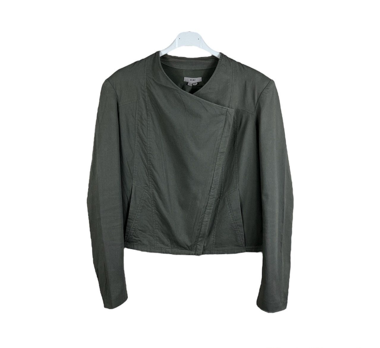 Helmut Lang × Vintage Helmut Lang moto biker cropped asymmetric zip draped jacket Size M / US 6-8 / IT 42-44 - 1 Thumbnail