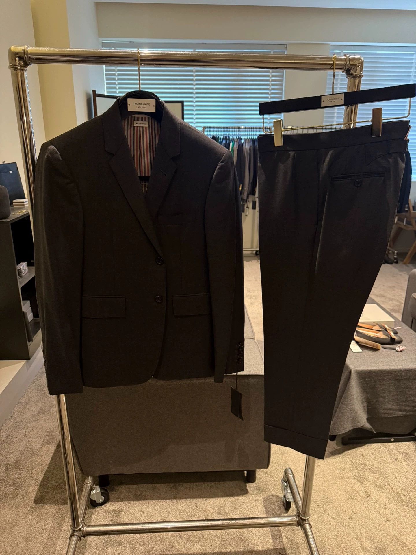 Thom Browne Thom Browne Charcoal Gray 100% Wool Classic Suit Size US S / EU 44-46 / 1 - 2 Thumbnail