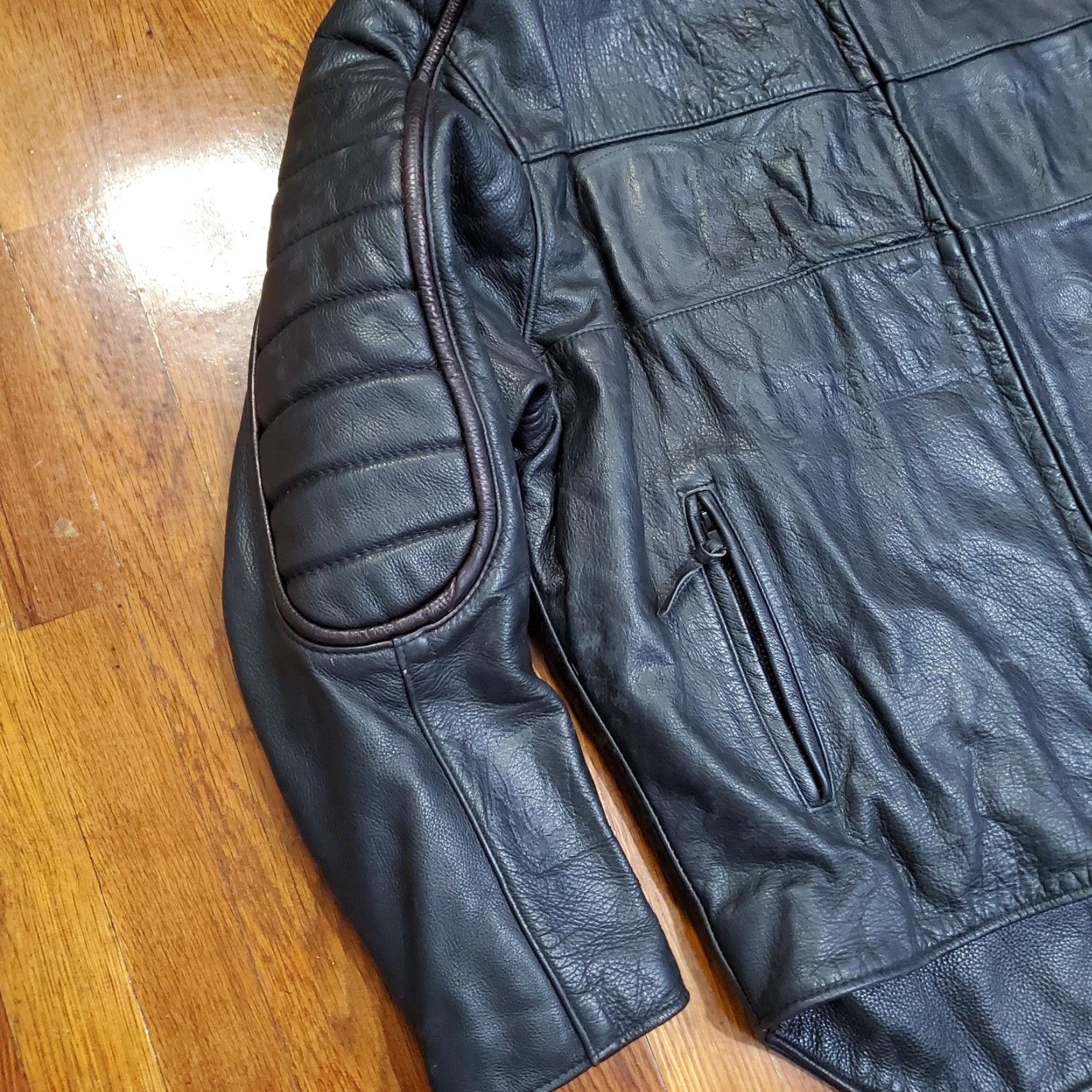 Schott VINTAGE Schott NYC Leather Jacket Mens 4XL Long Black Motorcycle Cafe Racer Made USA Size US XXL / EU 58 / 5 - 2 Thumbnail