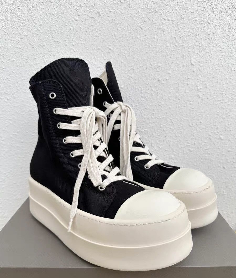 Rick Owens Rick Owens DRKSHDW Canvas High-Top Sneakers Size US 7 / EU 40 - 2 Thumbnail