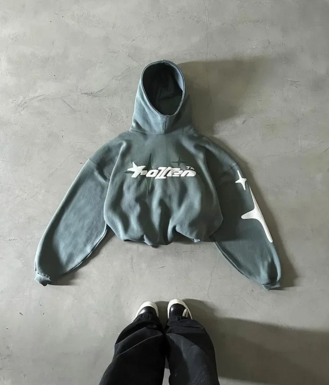 Designer × Vintage Puff Rubber Print Work Style American Street Hoodie Size US XL / EU 56 / 4 - 1 Thumbnail