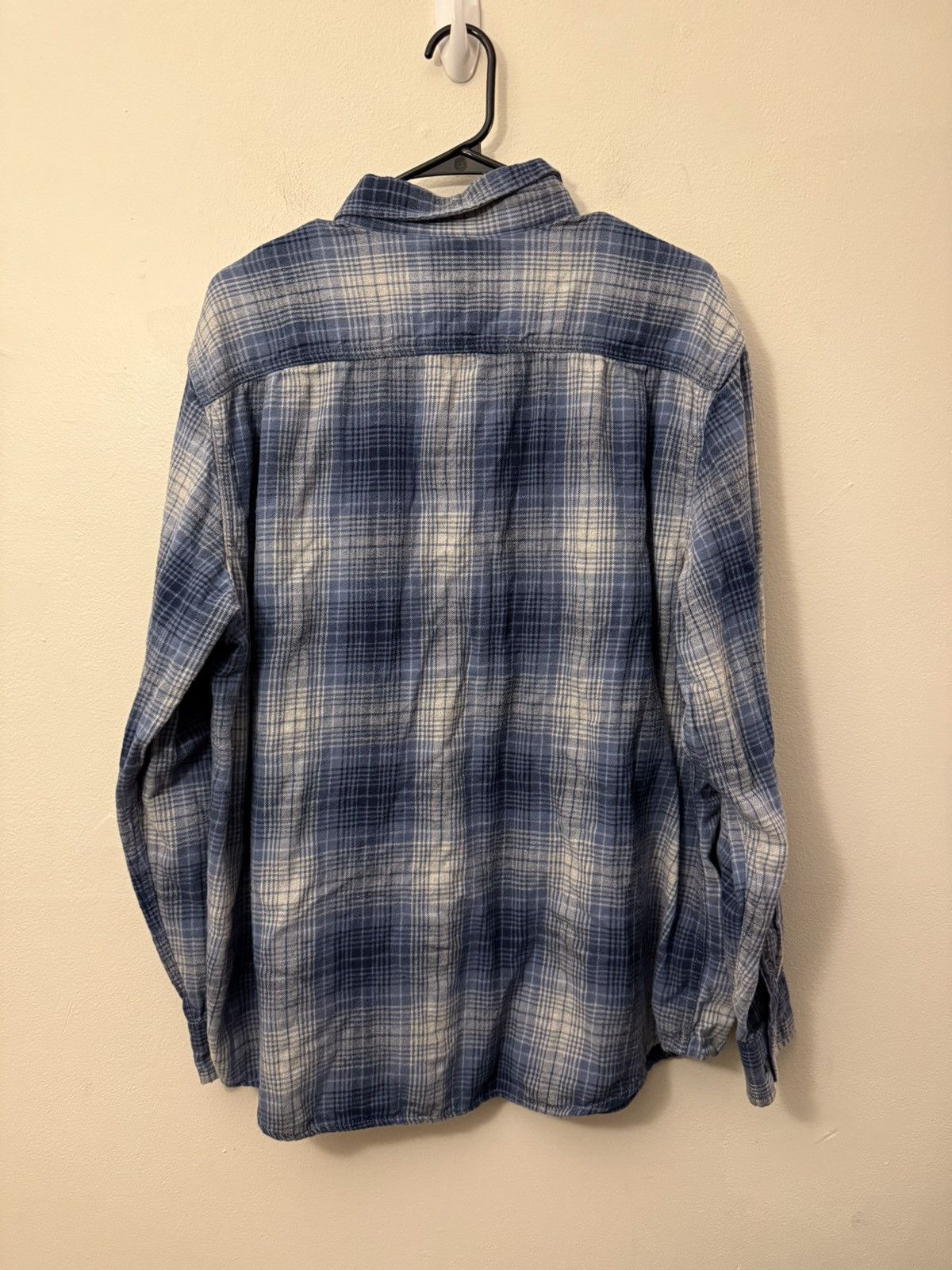 Vintage (XL) BEAUTIFUL FADED VINTAGE Blue Flannel Button Up Shirt Size US XL / EU 56 / 4 - 4 Thumbnail