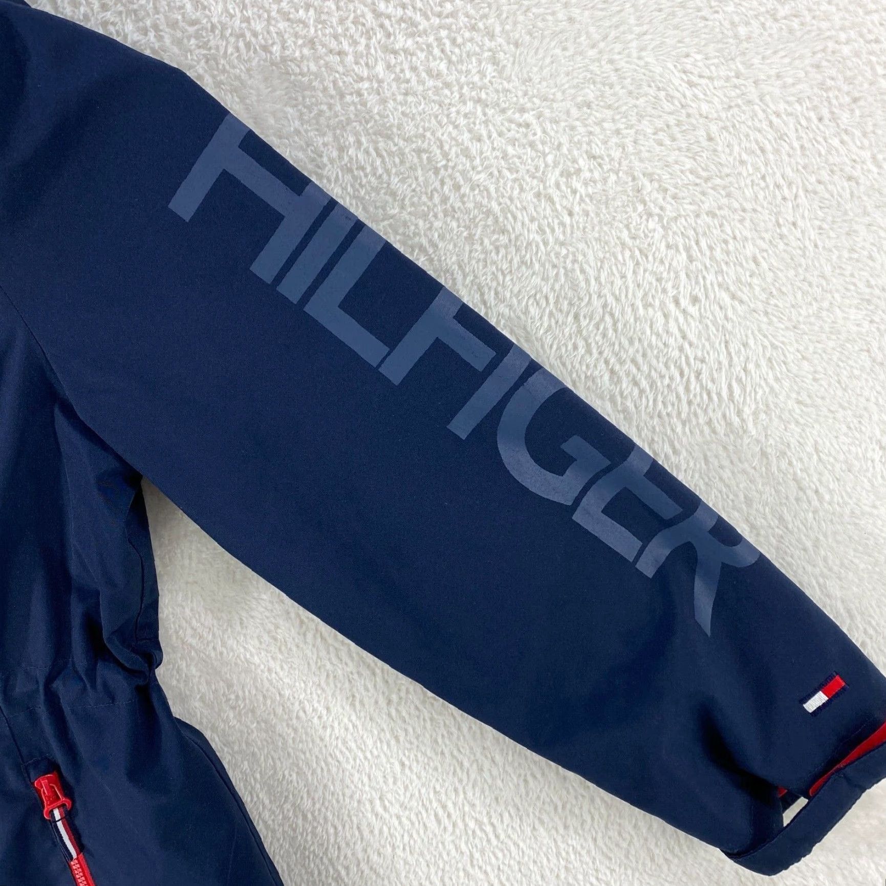 Tommy Hilfiger TOMMY HILFIGER Shell Jacket Women Large Blue Red Full Zip Pockets Zip Zippered Size L / US 10 / IT 46 - 3 Thumbnail