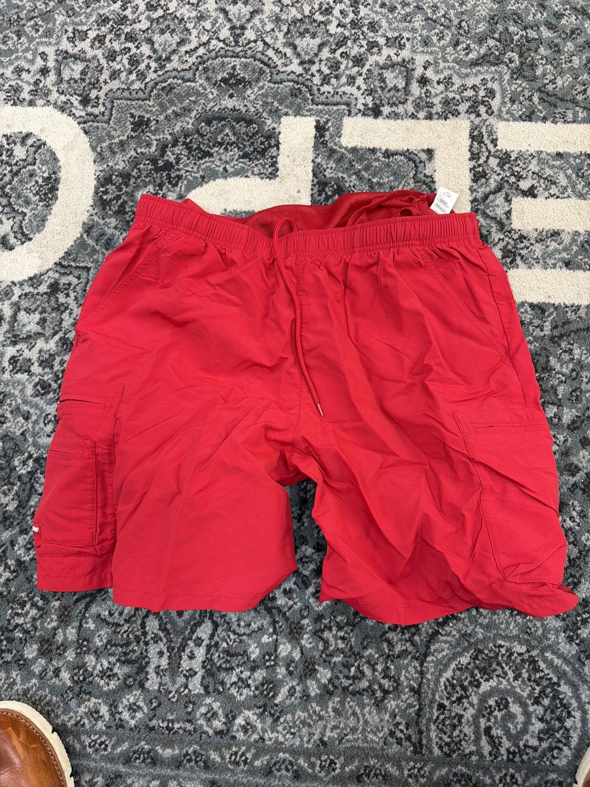 Supreme Supreme Logo Appliqué Water Shorts Red SMALL | Grailed