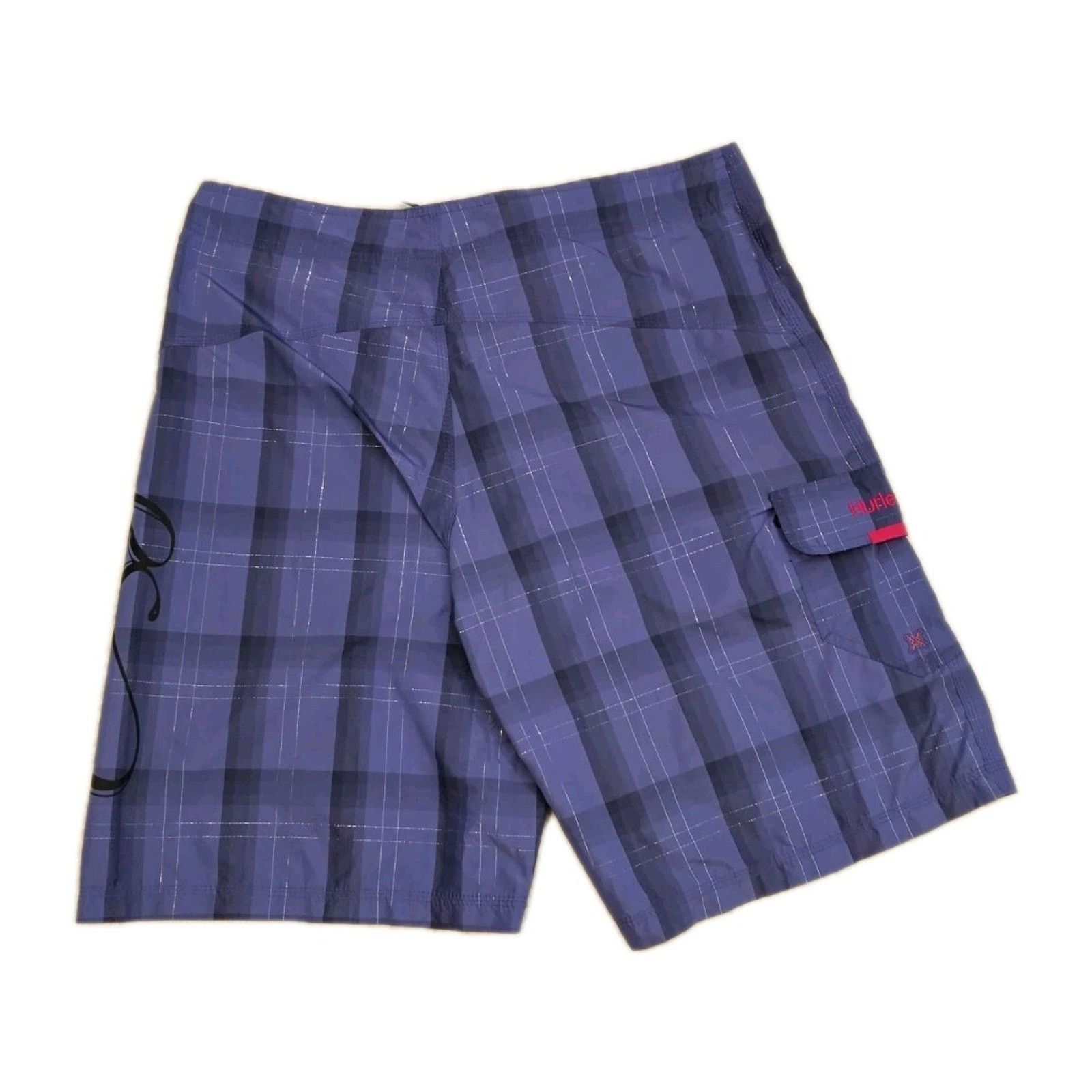 Hurley HURLEY Mens Purple/Gray Plaid Board Shorts Swim Trunk 36 Size US 36 / EU 52 - 5 Thumbnail