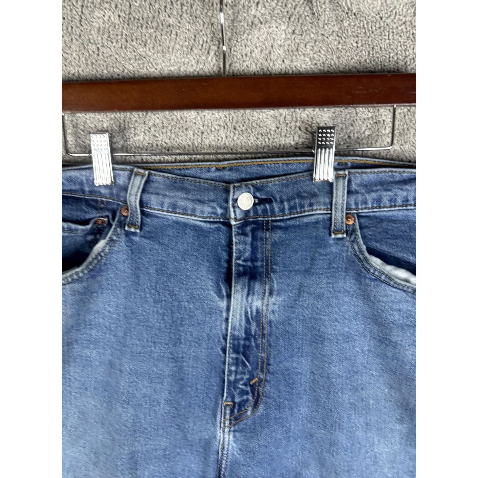 Levi's Levi's 505 Jeans Mens 40x32 Blue Denim Straight Regular Fit WaterLess Wash Denim Pocket Zip Levi's 500 Series Size US 40 / EU 56 - 4 Thumbnail