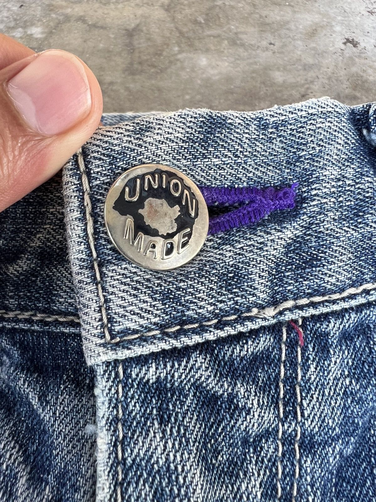 Japanese Brand 💥FLARE💥VINTAGE 90’S STYLE BLUE WAY DISTRESS JEANS VERY RARE Size US 31 - 13 Thumbnail