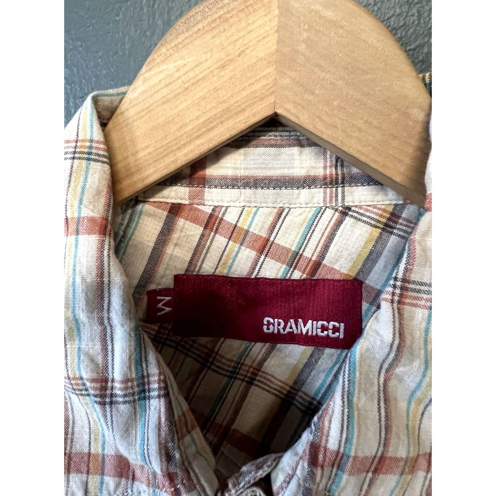 Gramicci Gramicci Shirt Mens Beige Plaid Button-Up Short Sleeve M Size Size US M / EU 48-50 / 2 - 3 Thumbnail