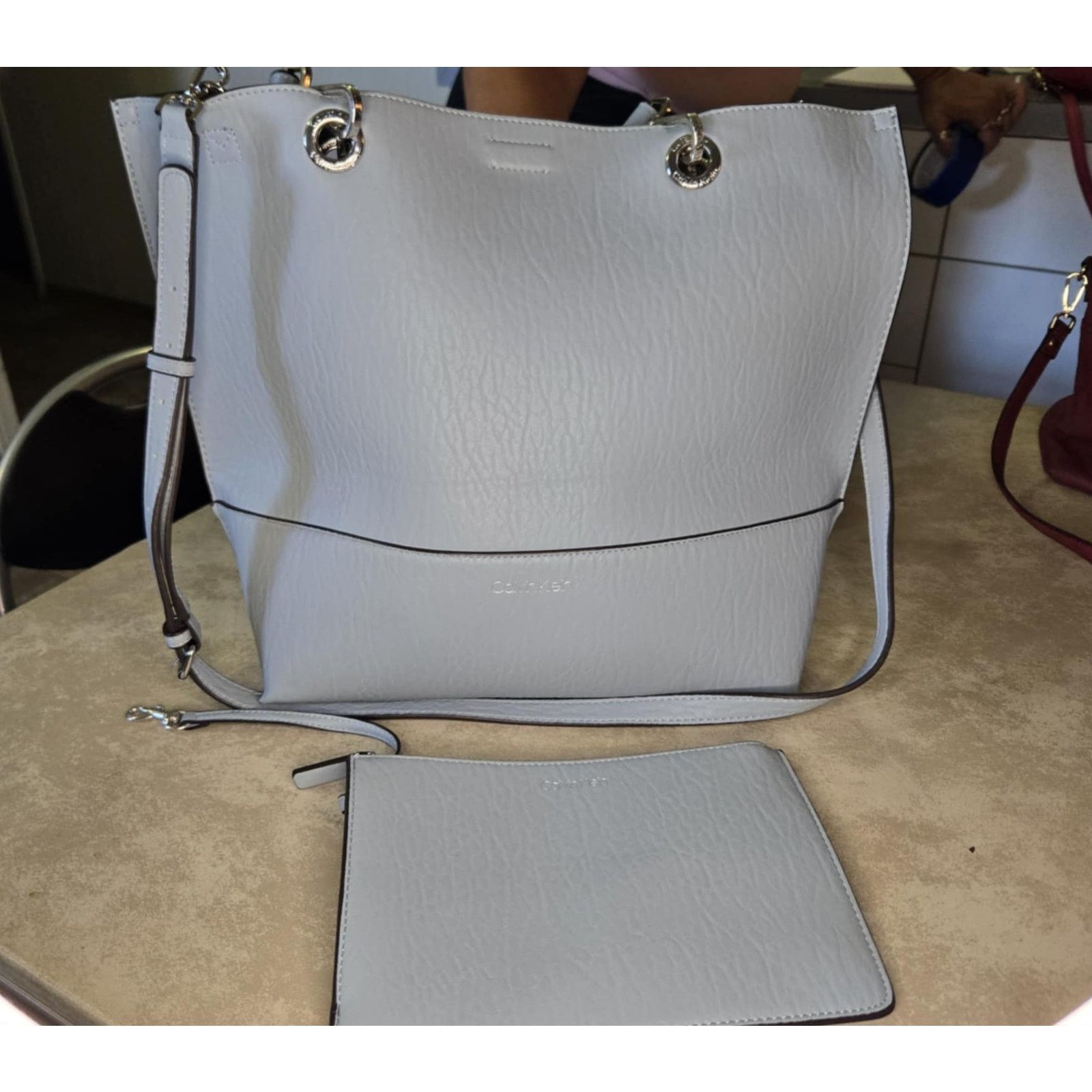 Calvin Klein Calvin Klein blue reversable leather tote matching pouch Size ONE SIZE - 2 Thumbnail