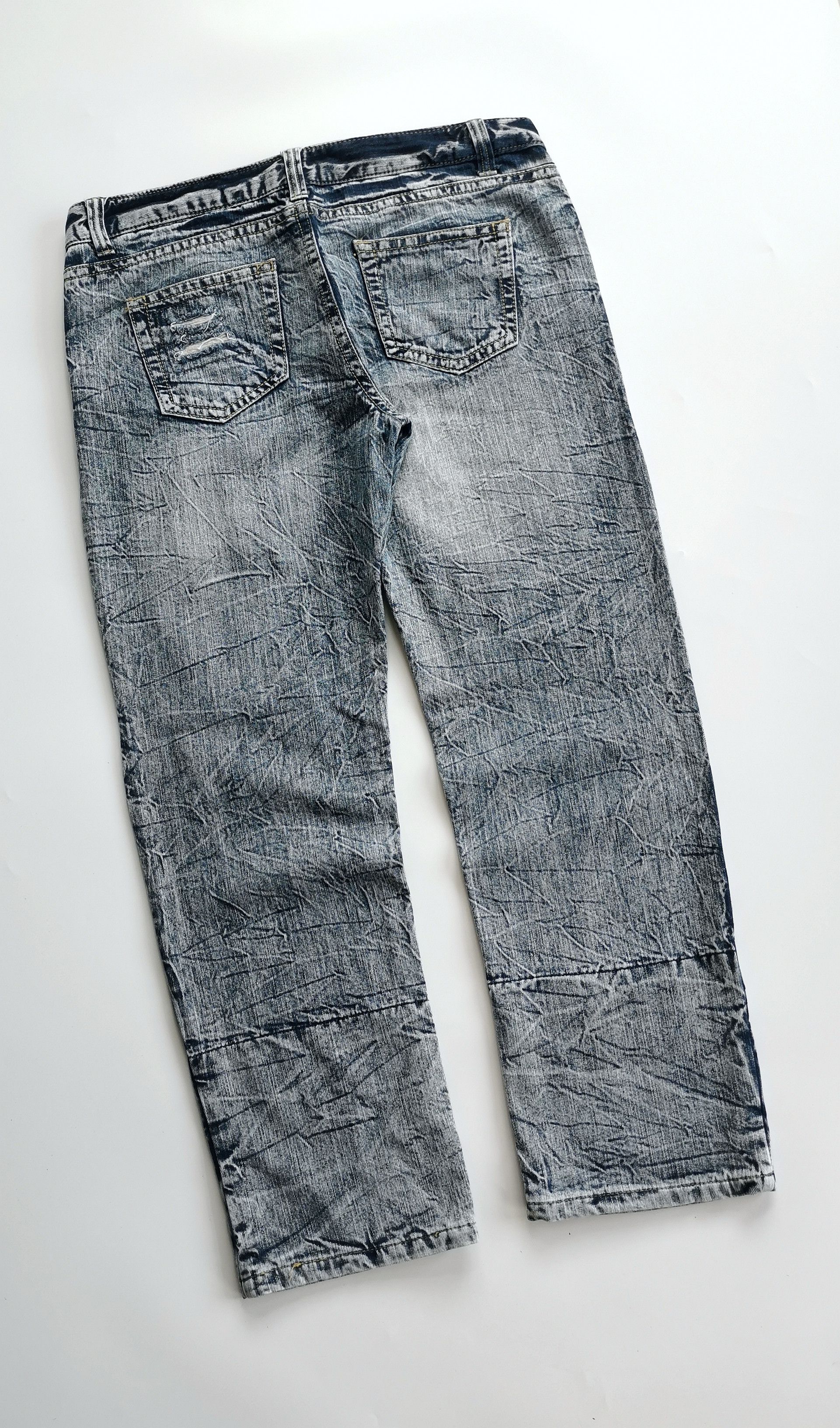 Number (N)ine Vintage Acid Wash Skull Patchwork Distressed Jeans Size US 37 - 5 Thumbnail