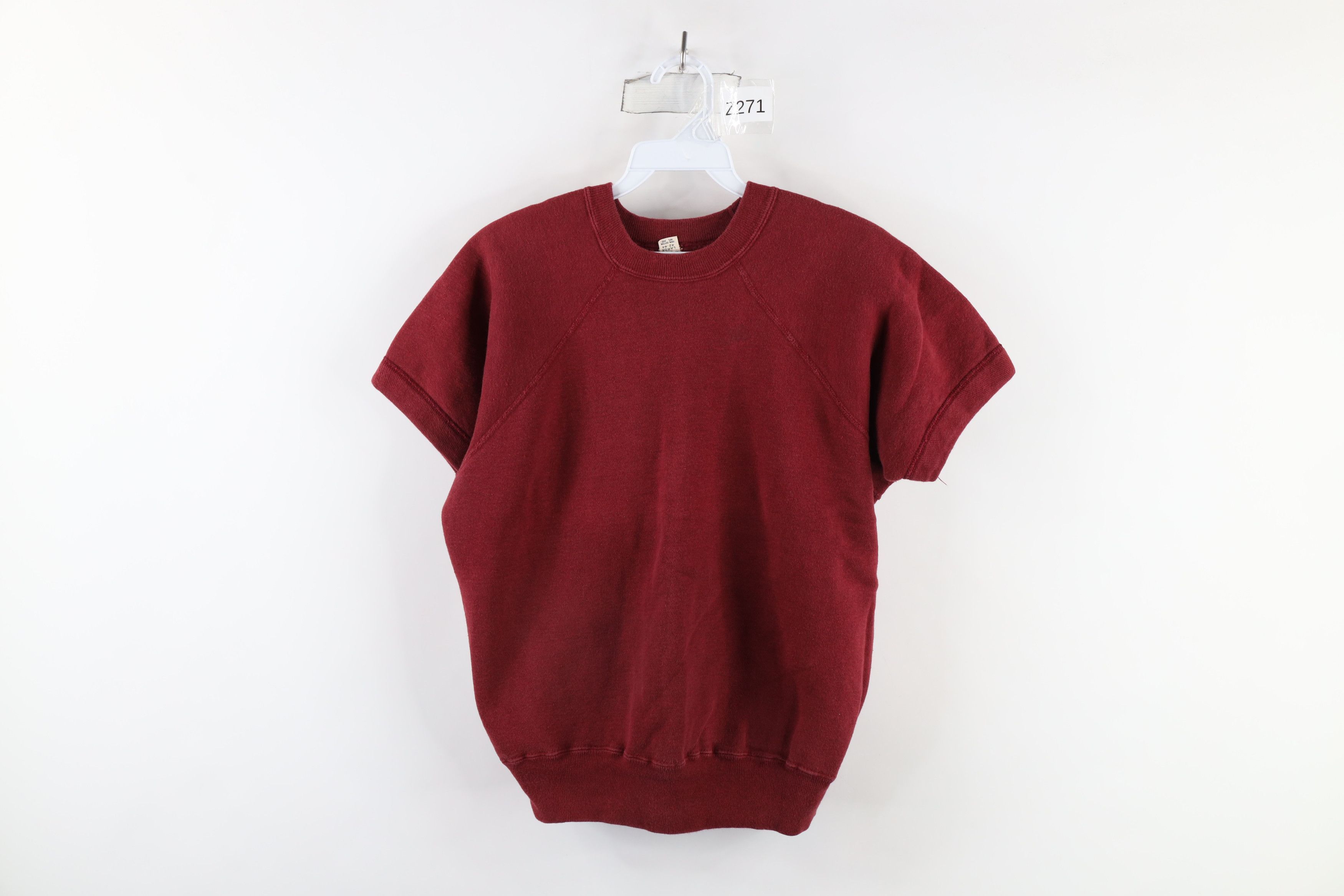 Vintage Vintage 40s 50s Blank Cotton Short Sleeve Sweatshirt Red USA Size L / US 10 / IT 46 - 1 Thumbnail