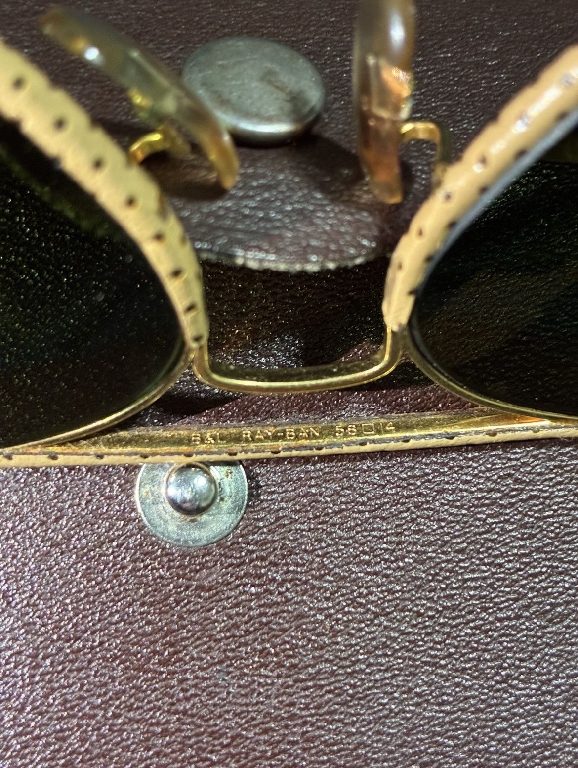 Bausch & Lomb × RayBan Vintage B&L Ray-Ban USA Leathers Aviator 58[]14 Size ONE SIZE - 8 Thumbnail
