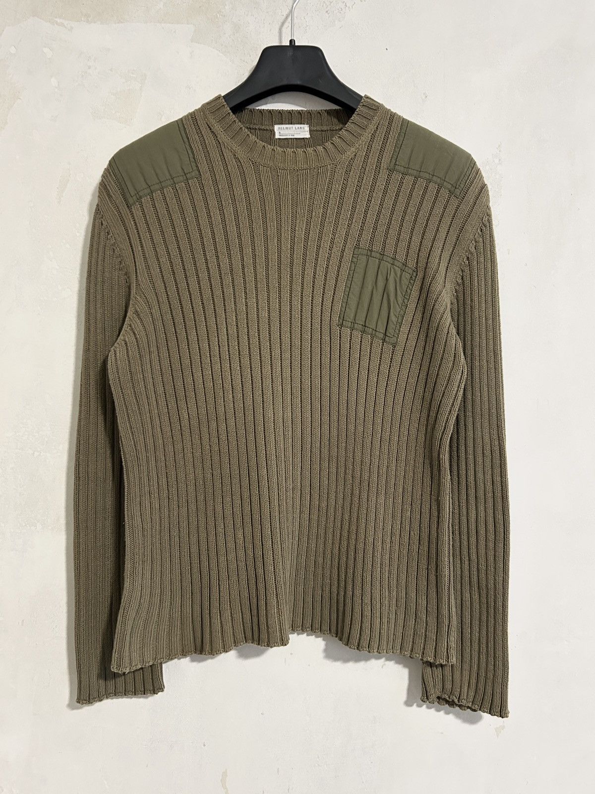 NEW! Helmut Lang Full Zip Military Moto Style Top on sale Heavy Knit - S