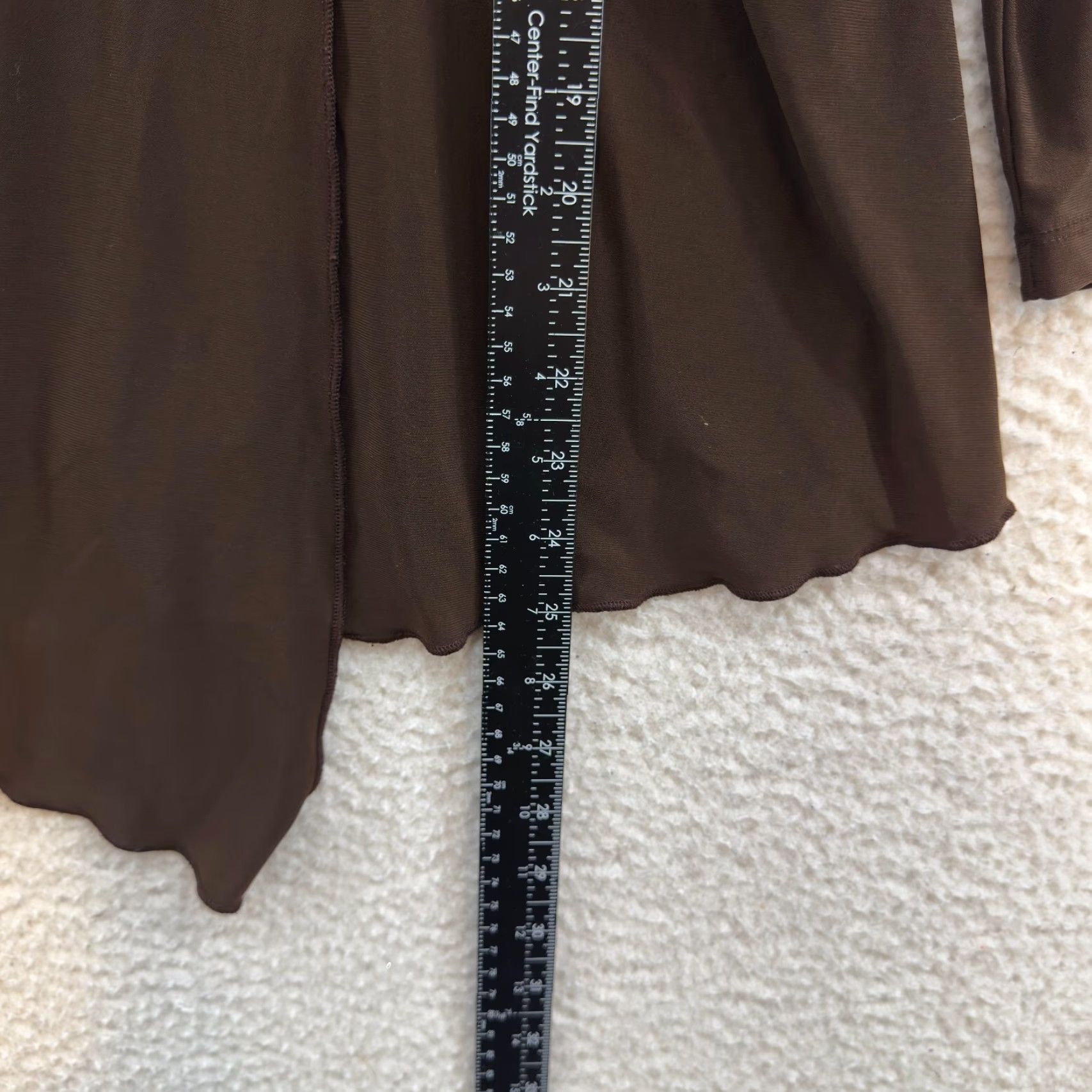 Vintage VINTAGE 90s Y2K Brown Jersey Top - XL Boho Slinky Asymmetrical Shirt Womens Size XL / US 12-14 / IT 48-50 - 7 Thumbnail